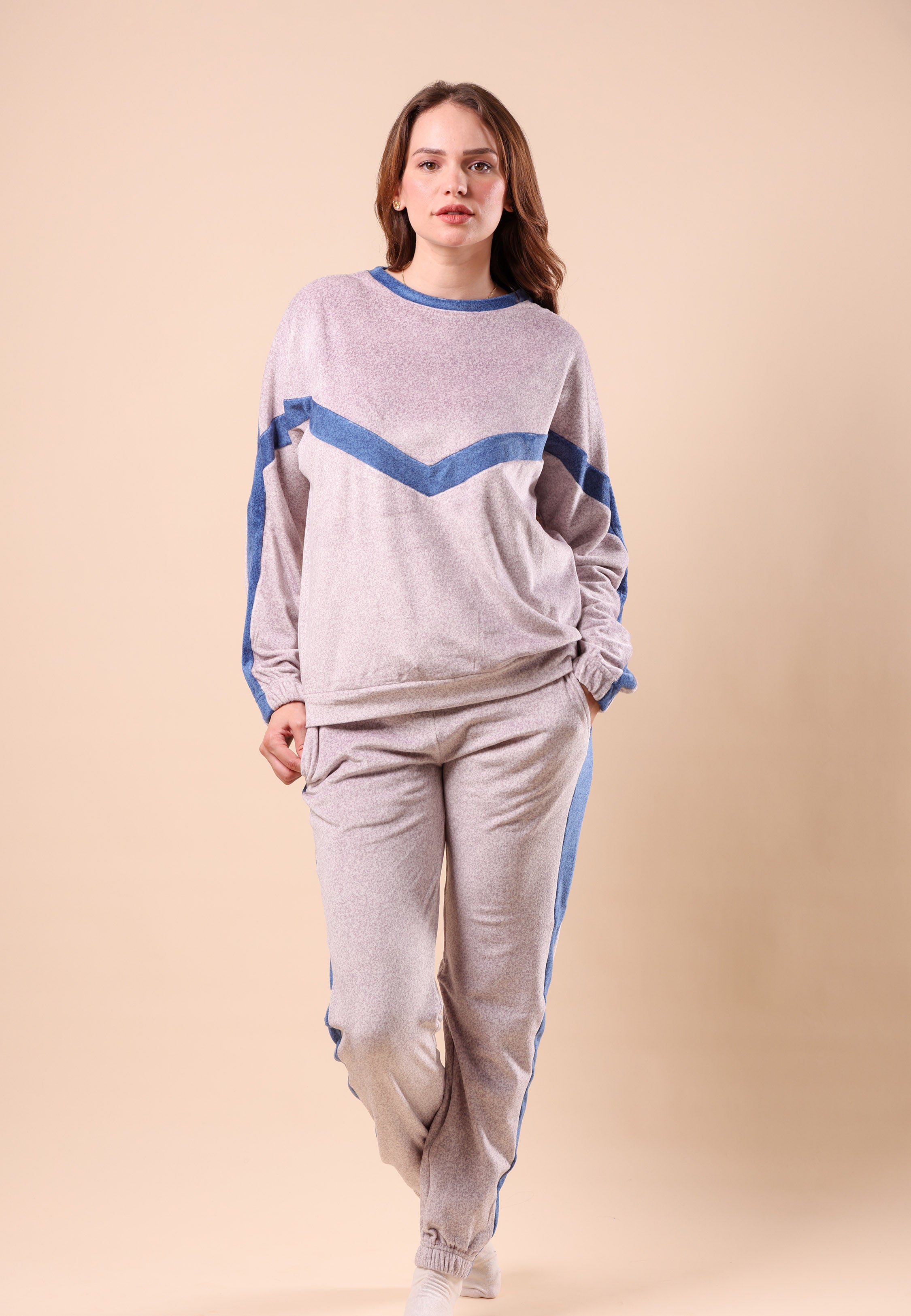 Ensemble Pyjama Contrasté Bleu