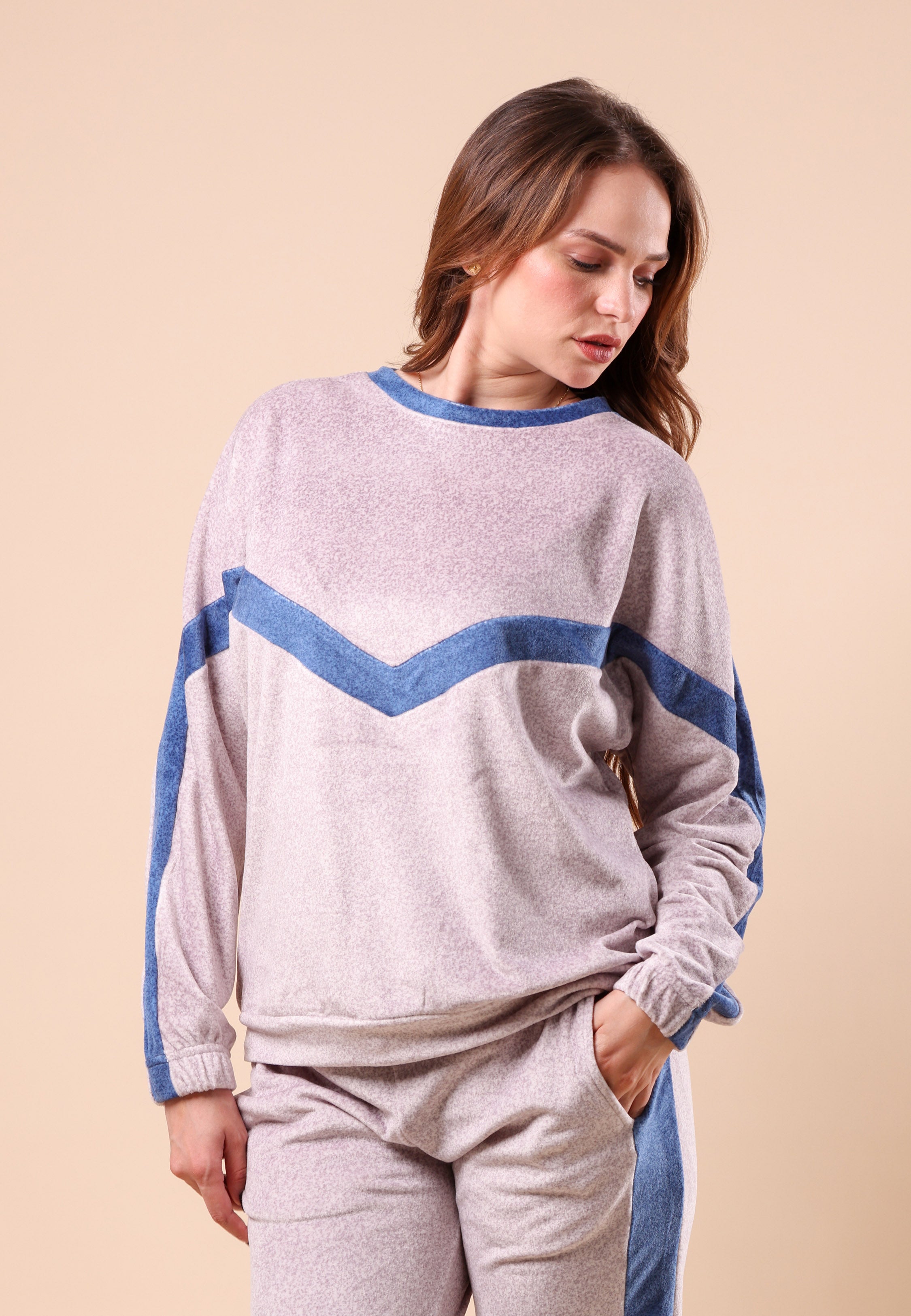 Ensemble Pyjama Contrasté Bleu