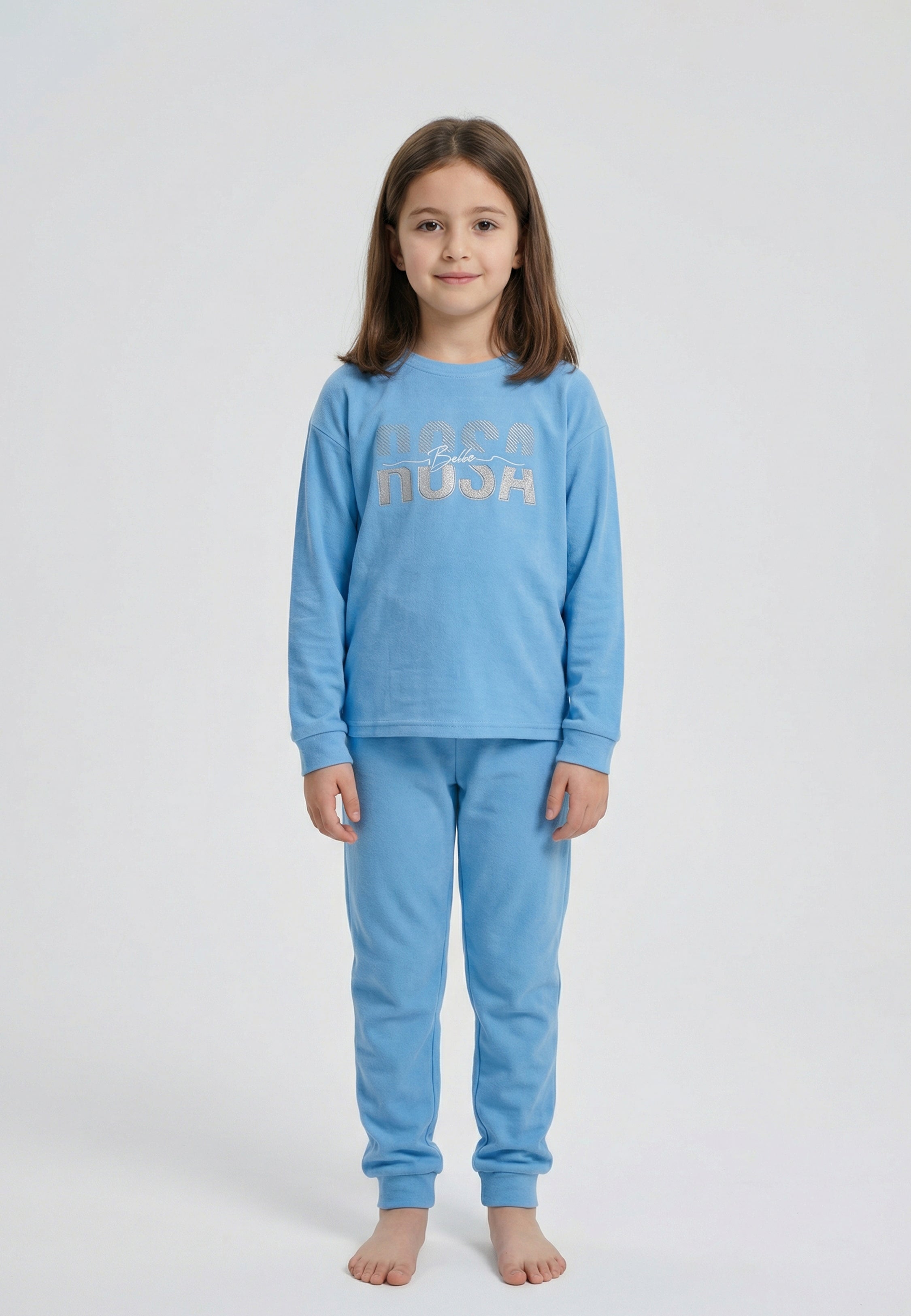Pyjama Fille Turquoise Uni – Ensemble 2 Pièces