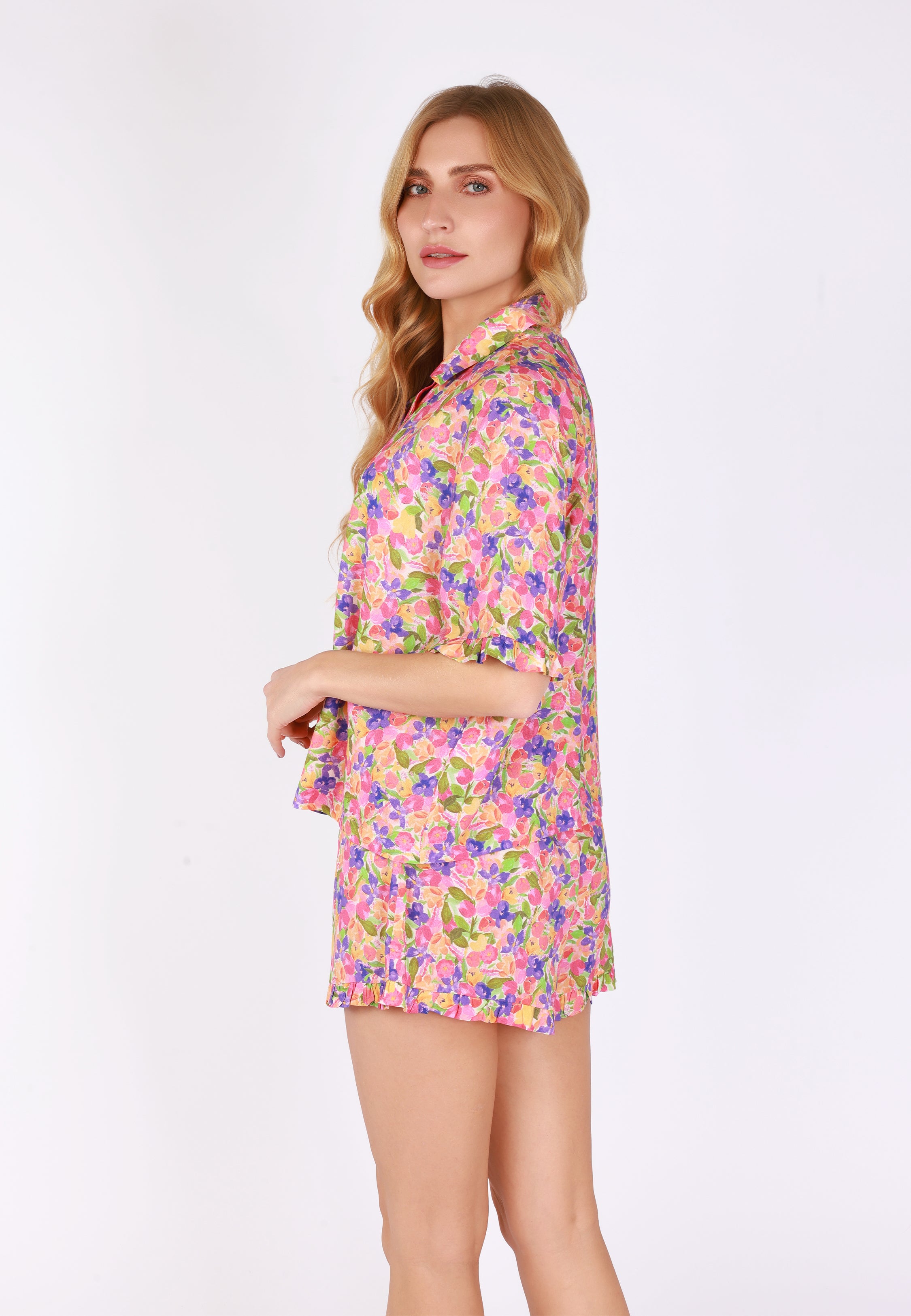 Shorty Pyjama Floral | Collection WATER COLOR FLOWERS
