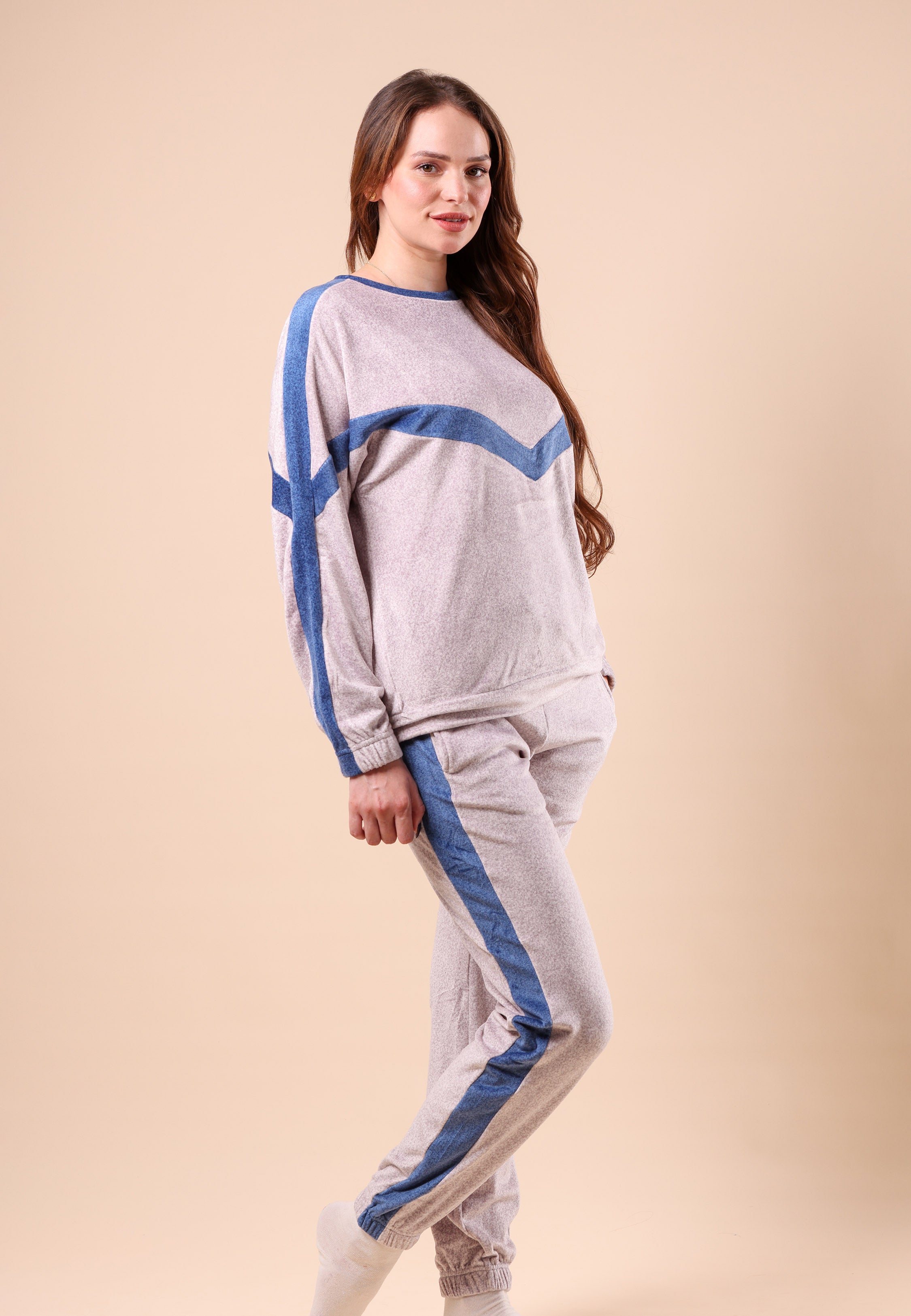Ensemble Pyjama Contrasté Bleu