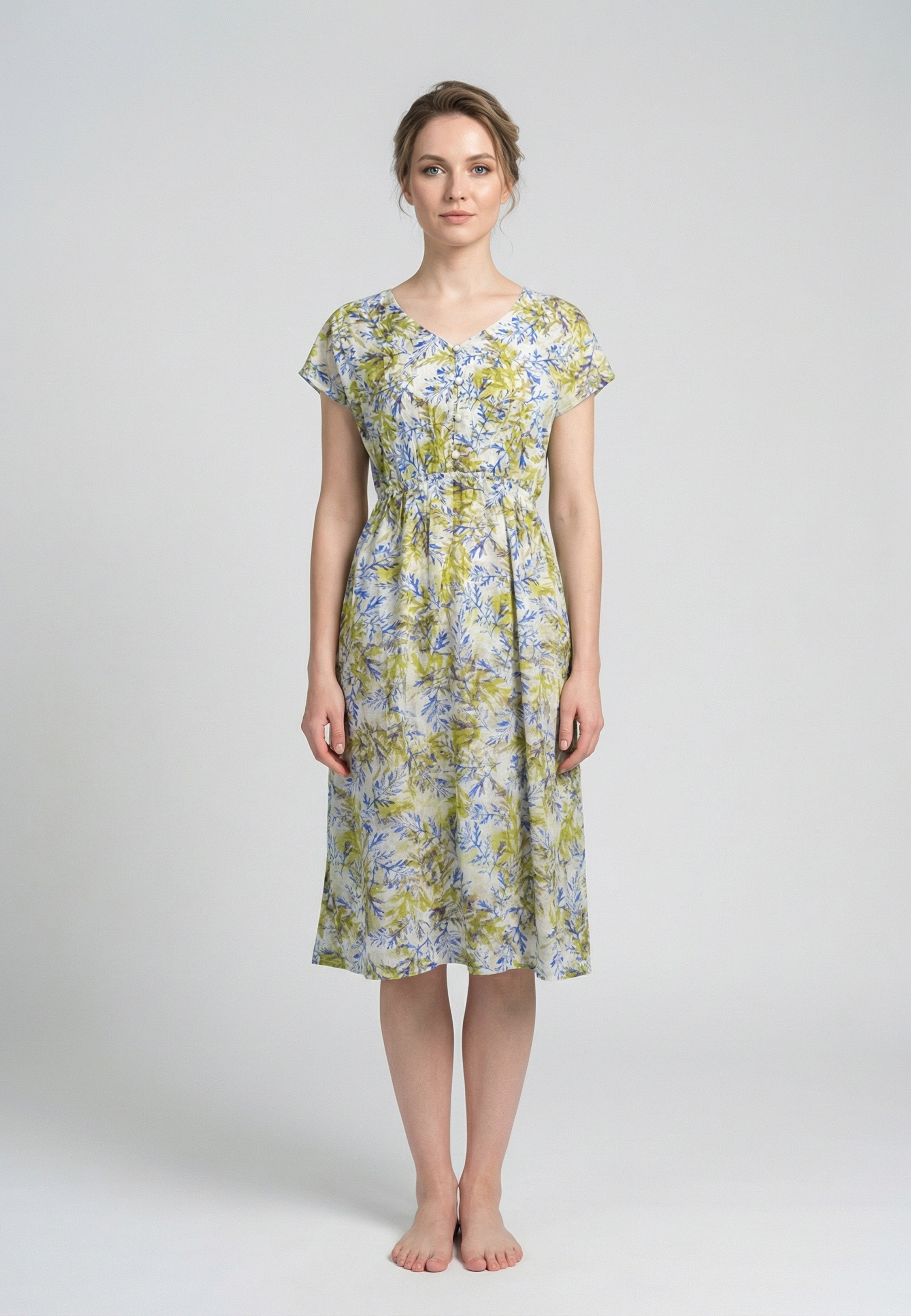 Chemise de Nuit Femme Imprimé Feuillage