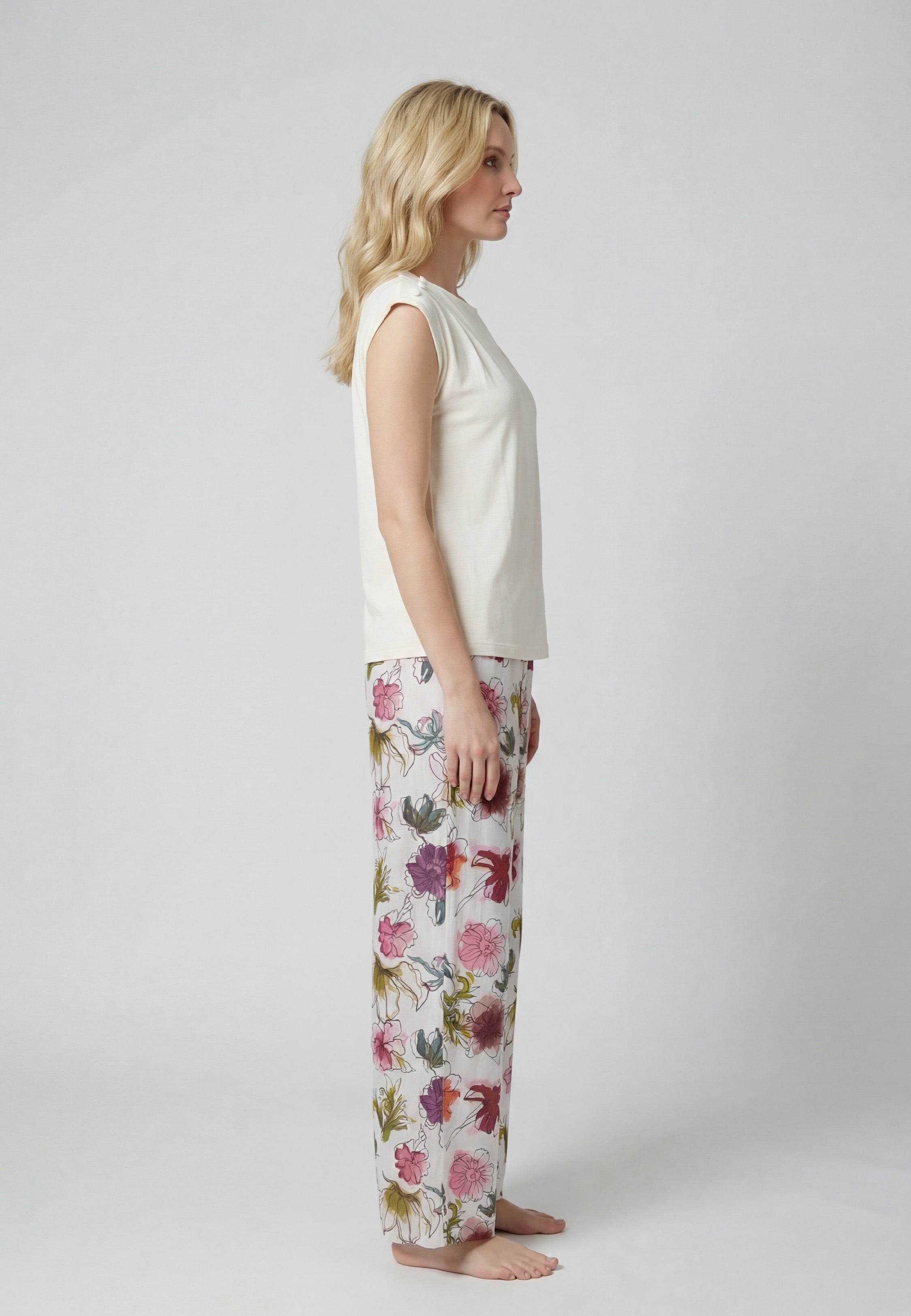 Ensemble Pyjama Femme Imprimé Floral Fluide
