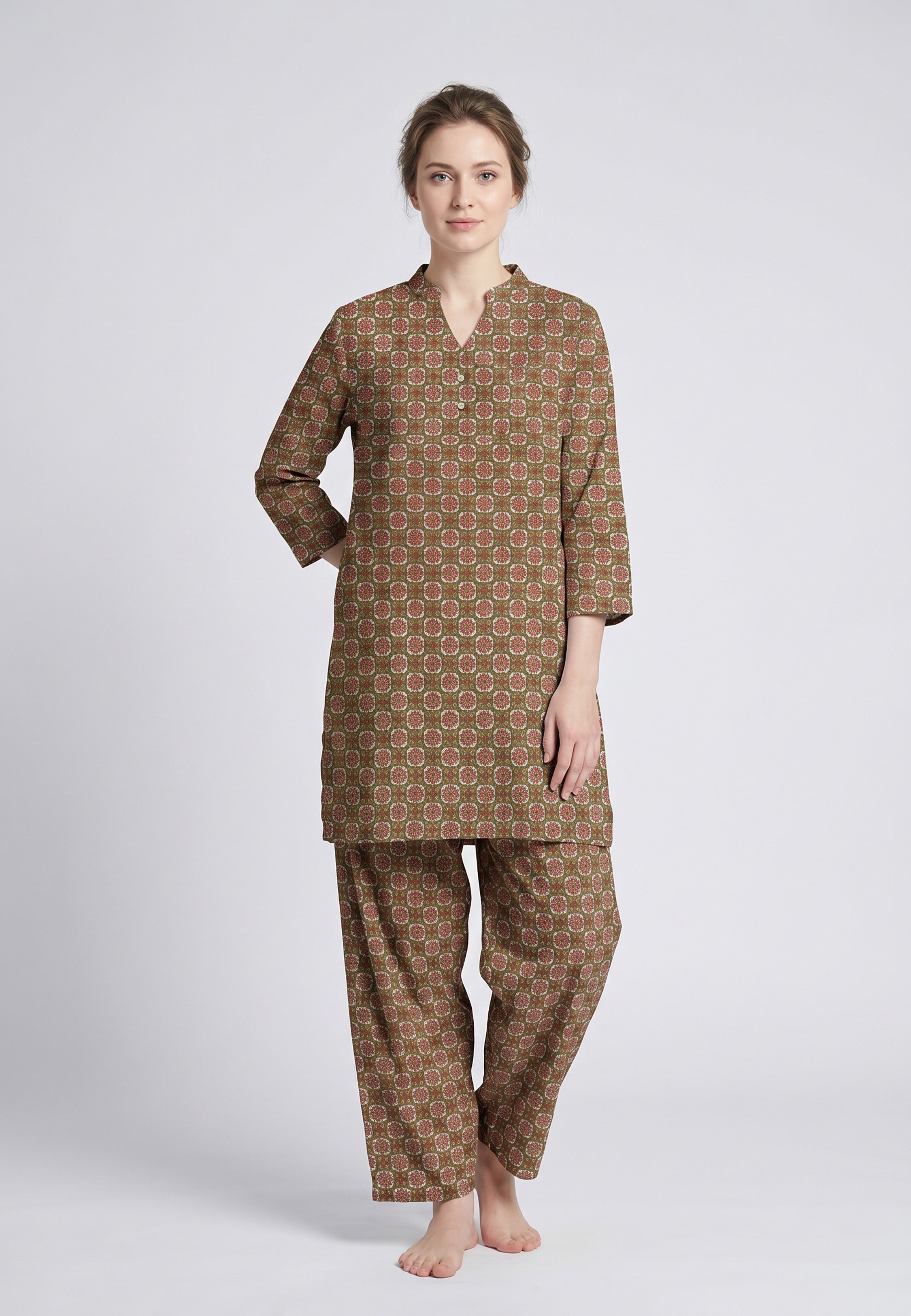 Pyjama Tunic & Pantalon Médaillon Oriental