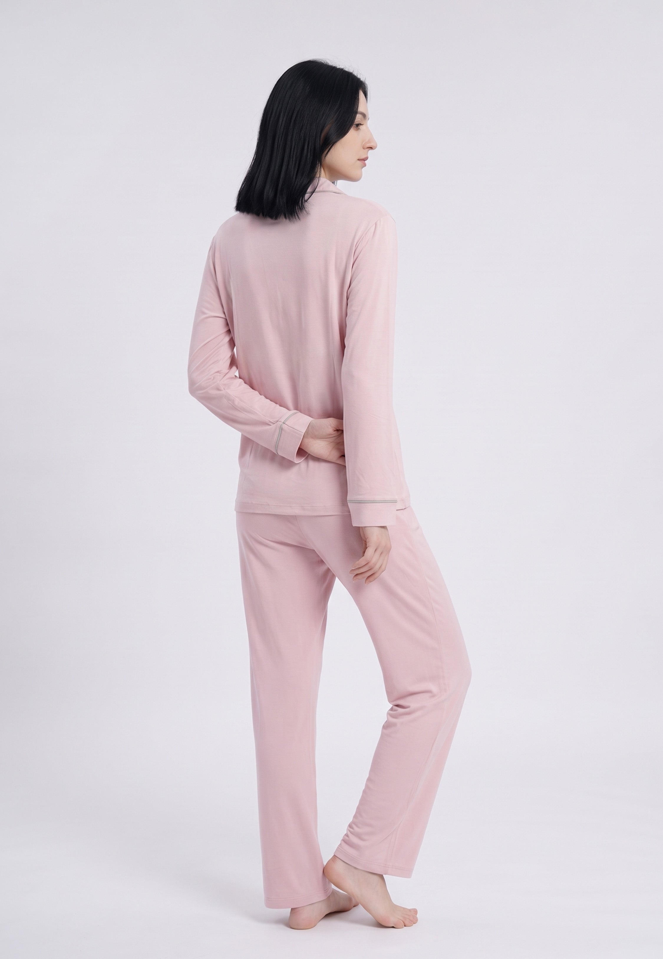 Ensemble pyjama rose poudré à cœurs pailletés Rosabella