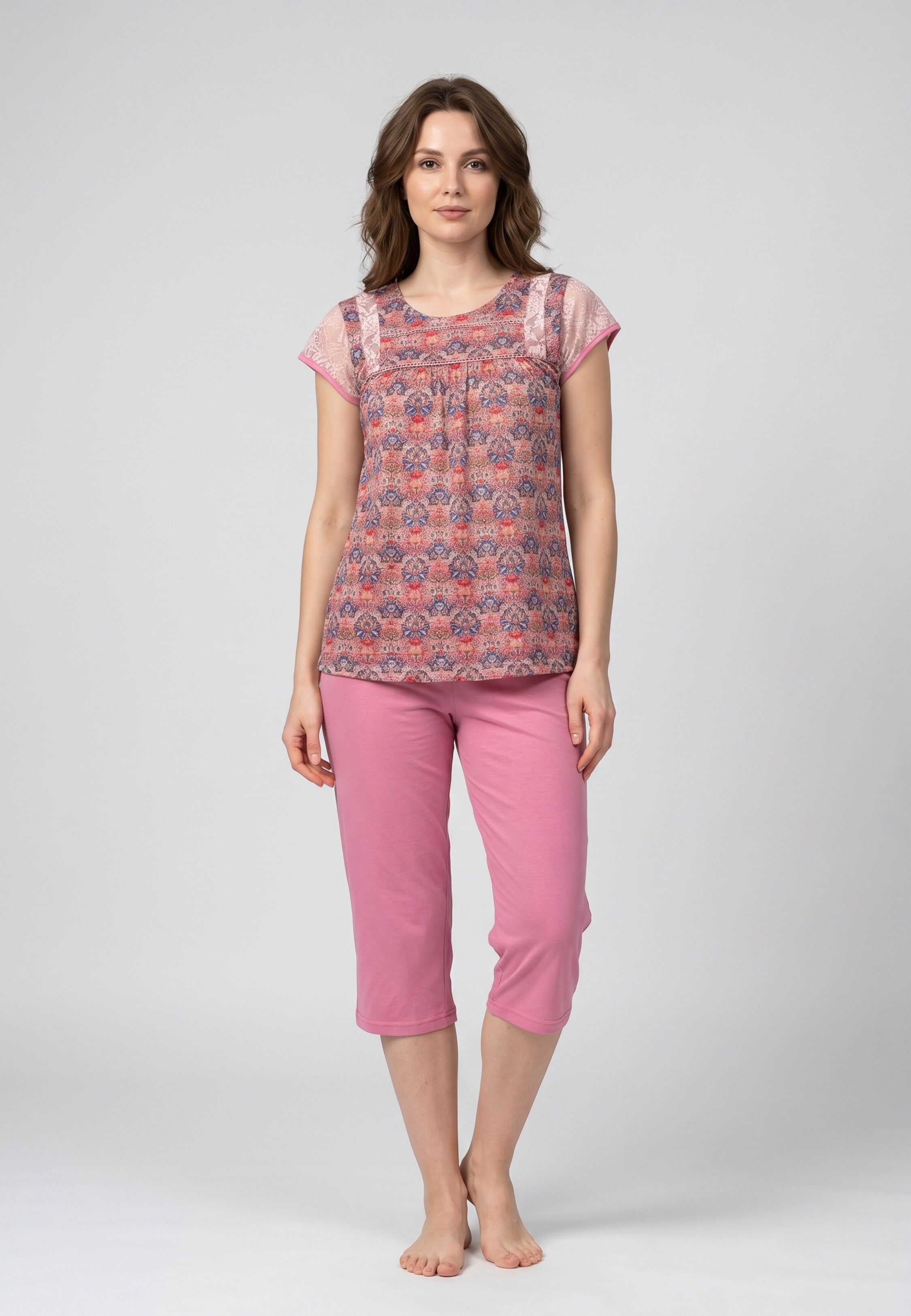 Ensemble Pyjama Femme Imprimé Oriental Capri