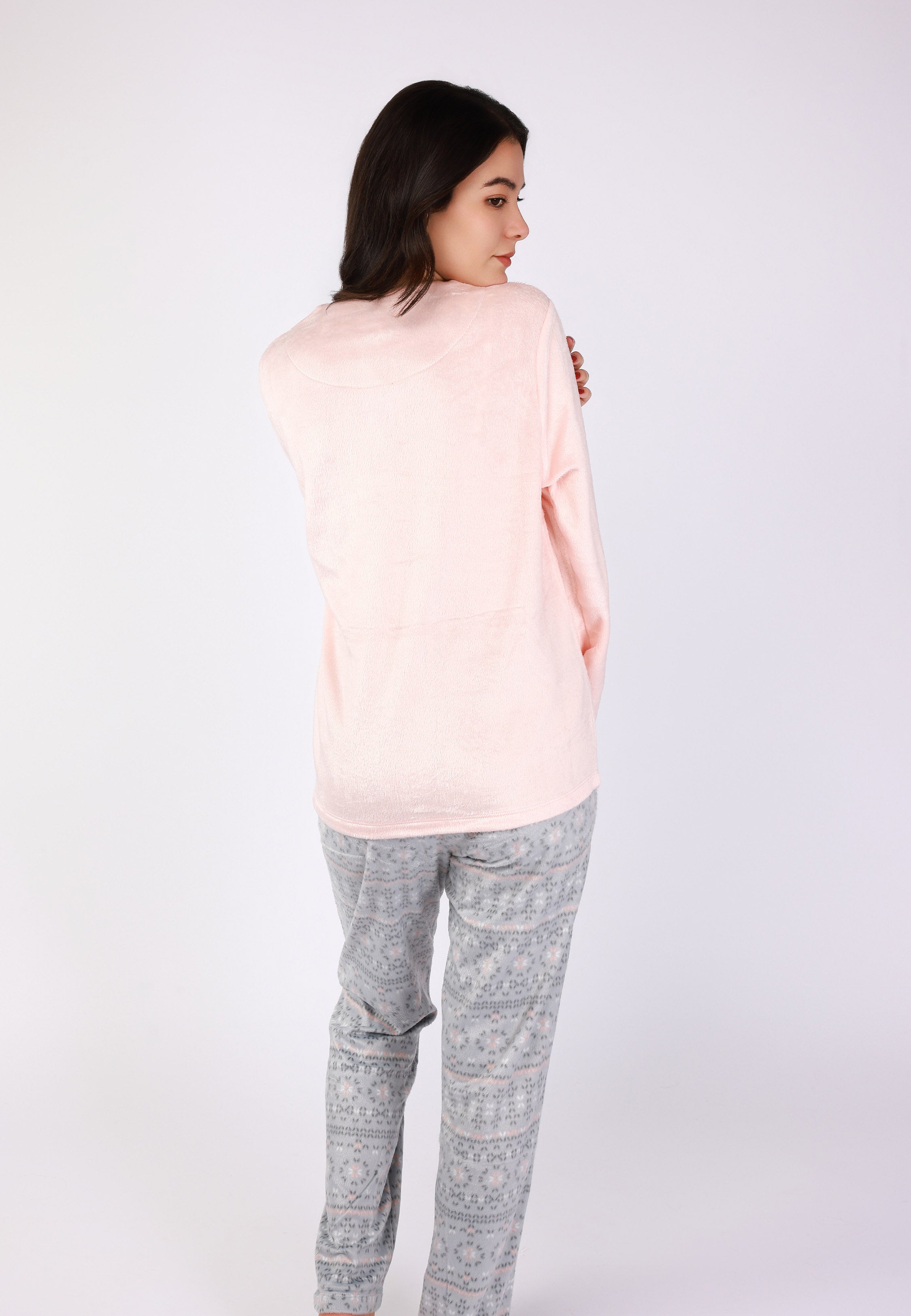 Ensemble Pyjama Saumon à Dentelle | Collection La Vie en Rose