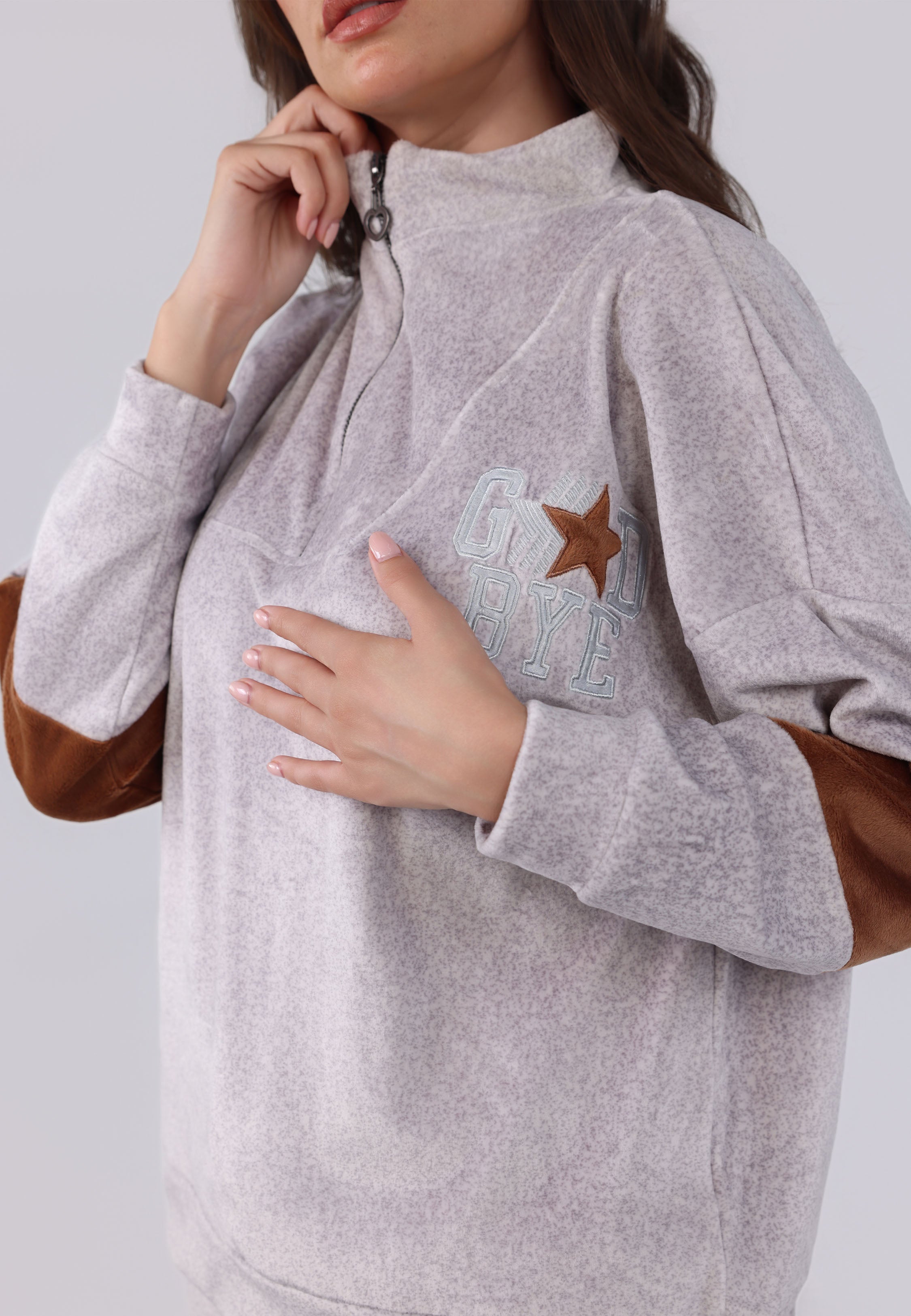 Ensemble Pyjama Zippé Contrasté