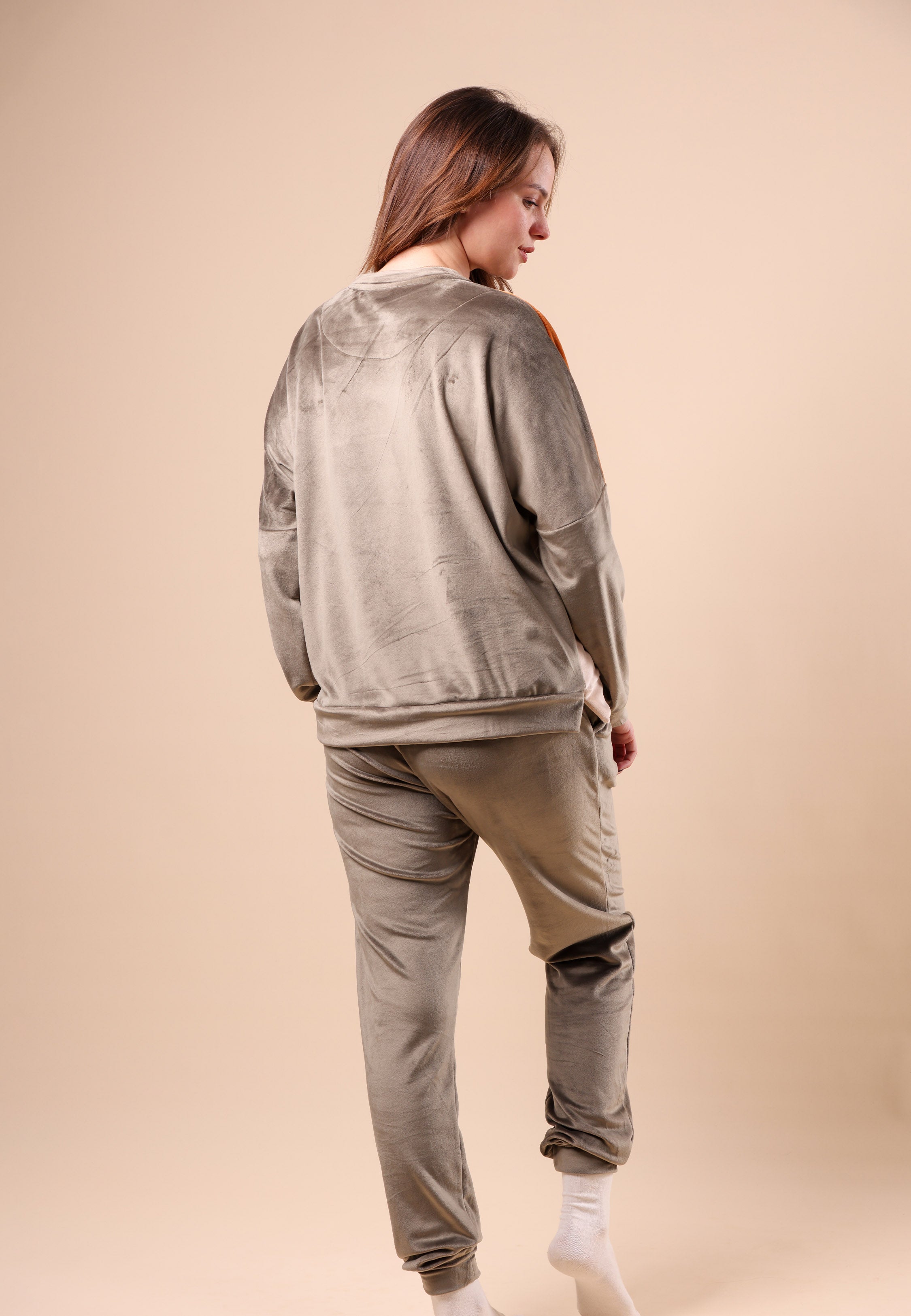 Ensemble Pyjama Contrasté Kaki