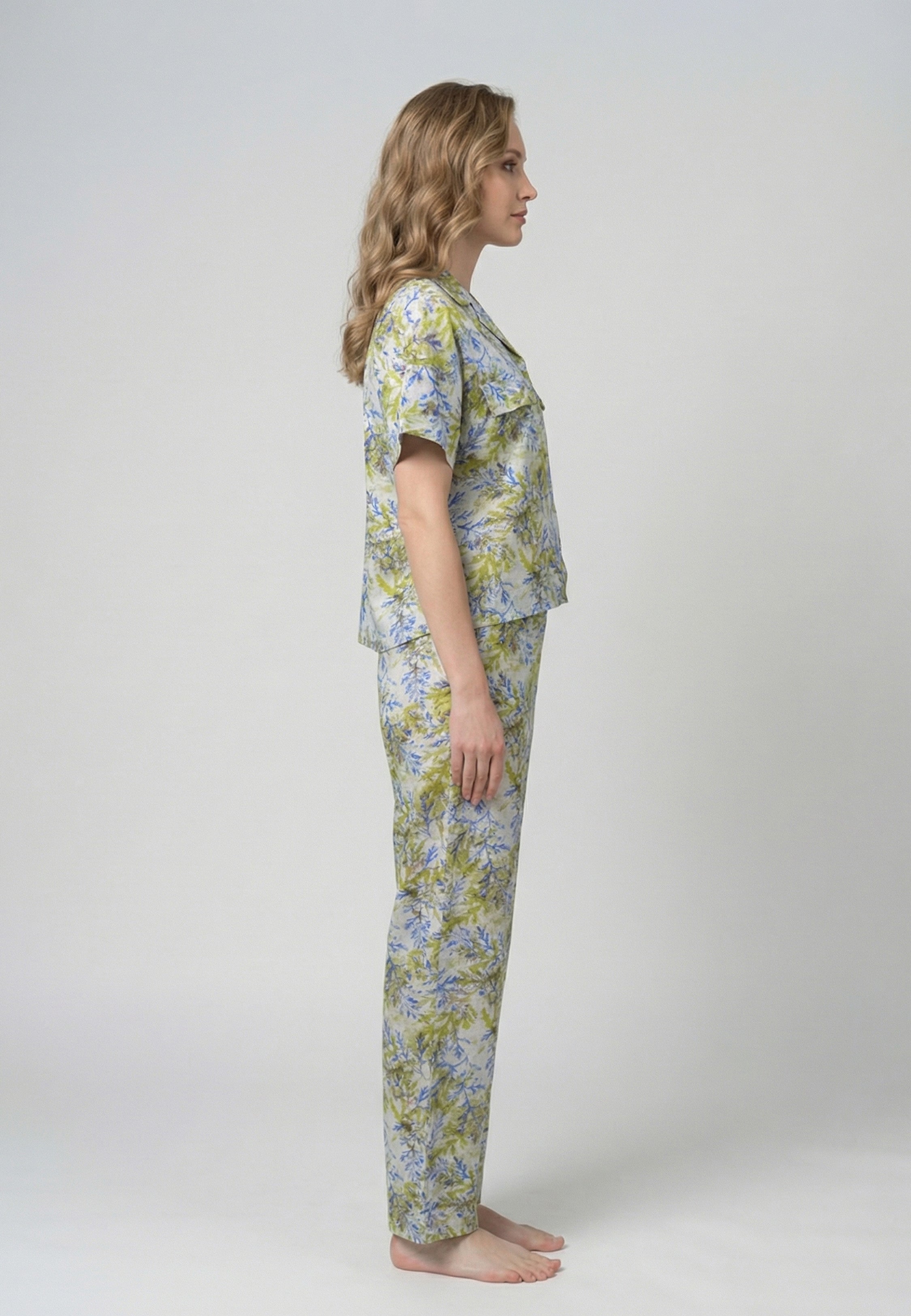 Ensemble Pyjama Femme Fleuri Jaune