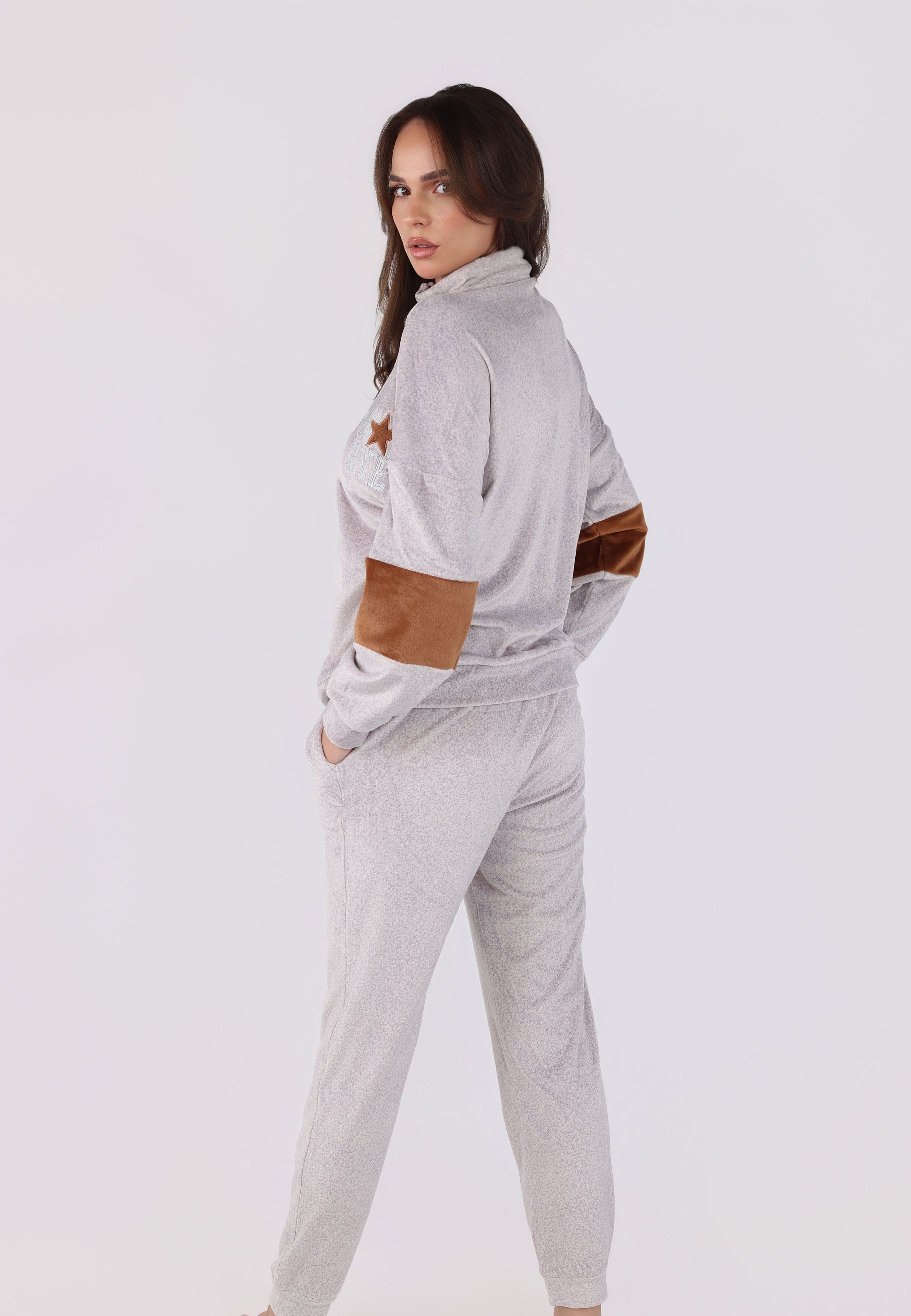 Ensemble Pyjama Zippé Contrasté