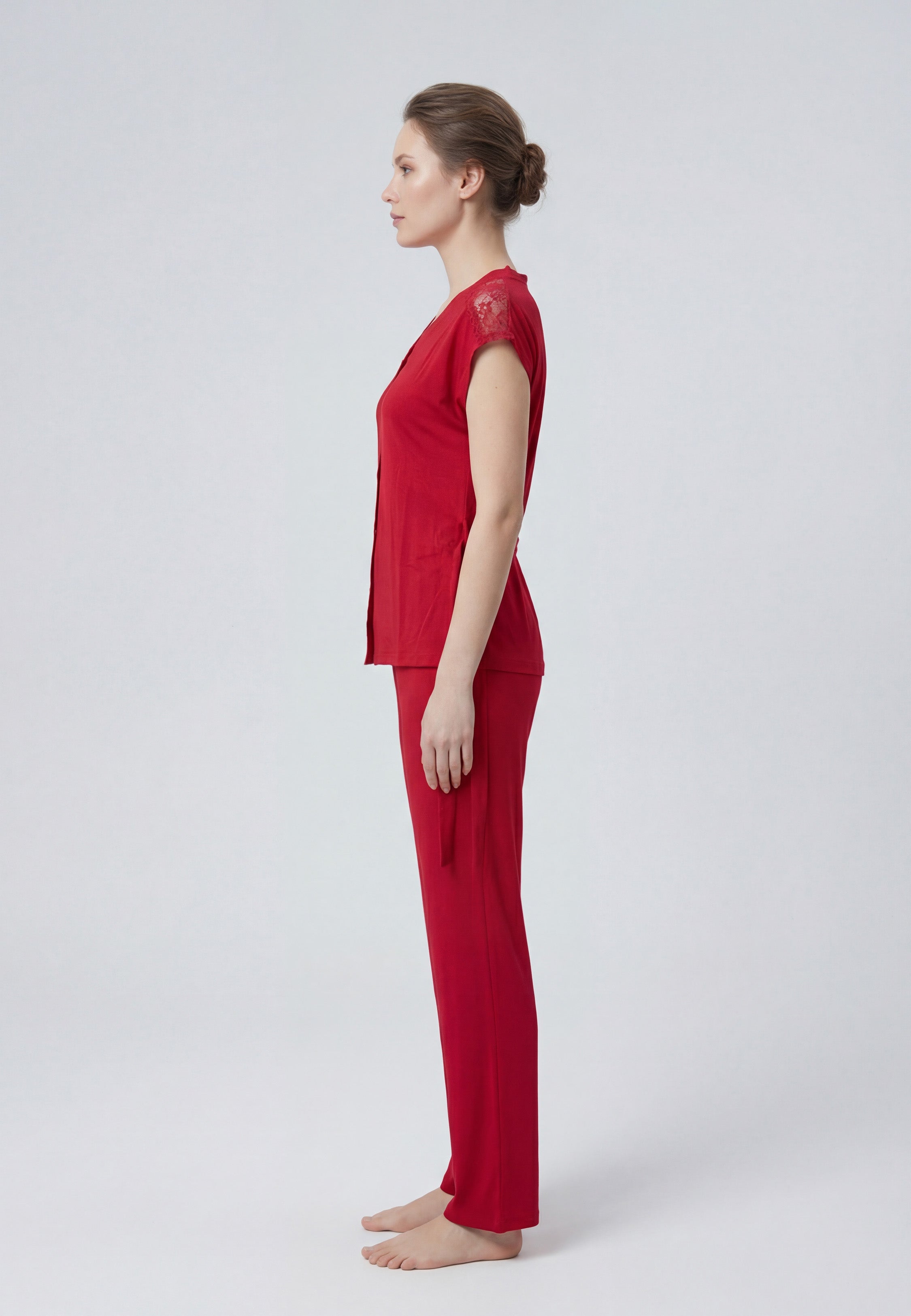 Ensemble Pyjama Femme avec Détails en Dentelle