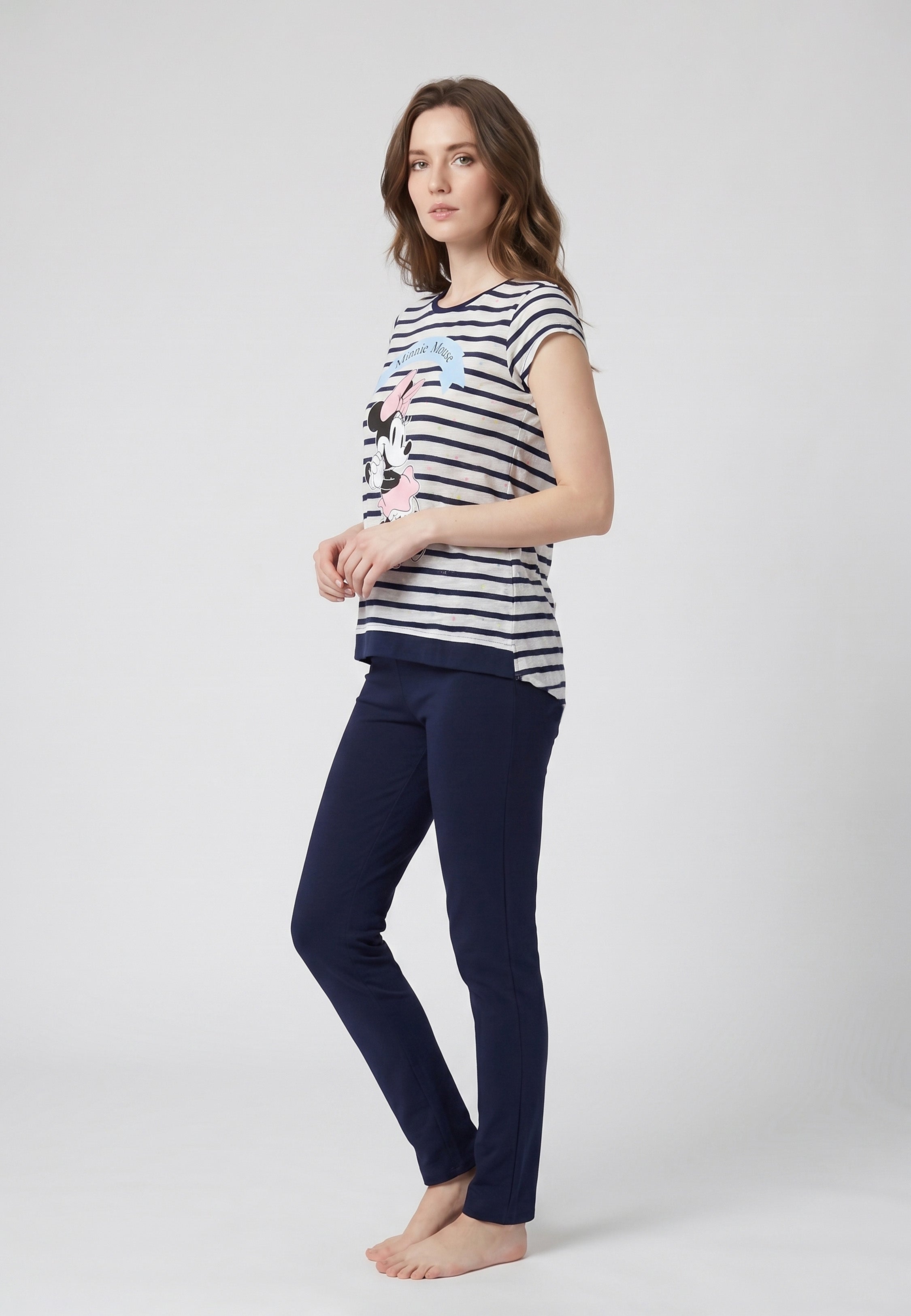 Pyjama Minnie Mouse Rayé Marine