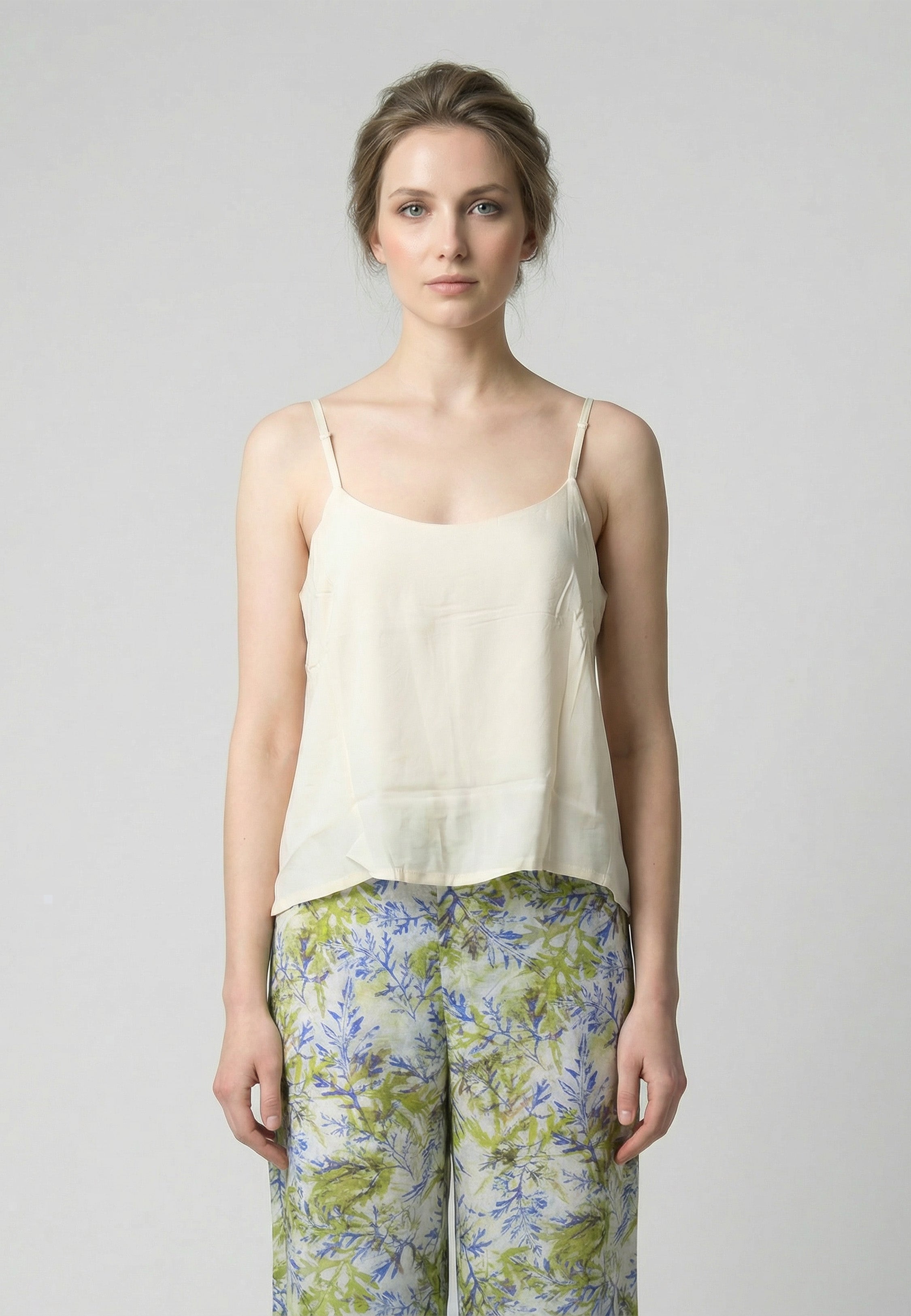 Ensemble Pyjama Femme Caraco et Pantalon Imprimé Feuillage