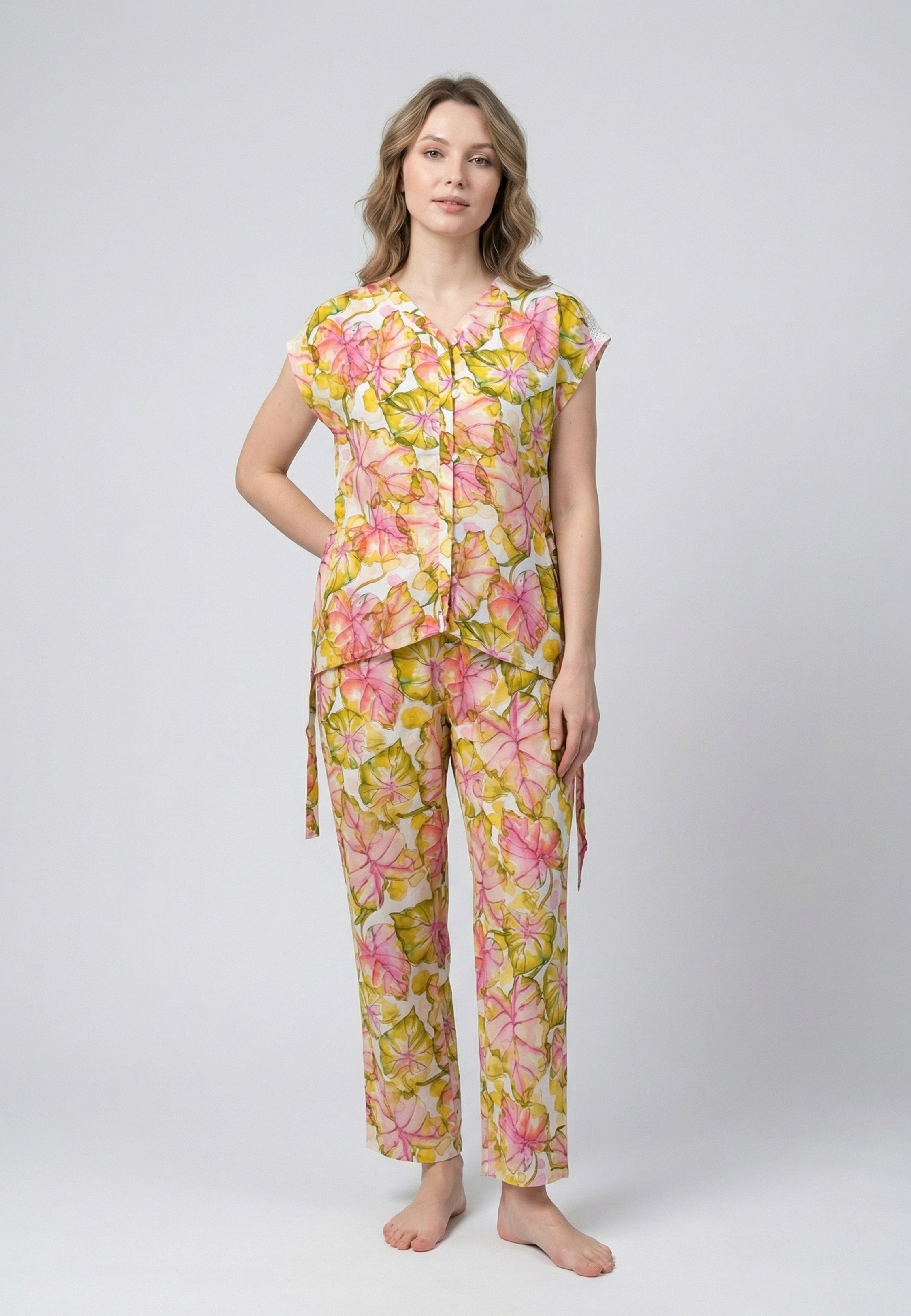 Pyjama Femme Fleuri Ceinturé
