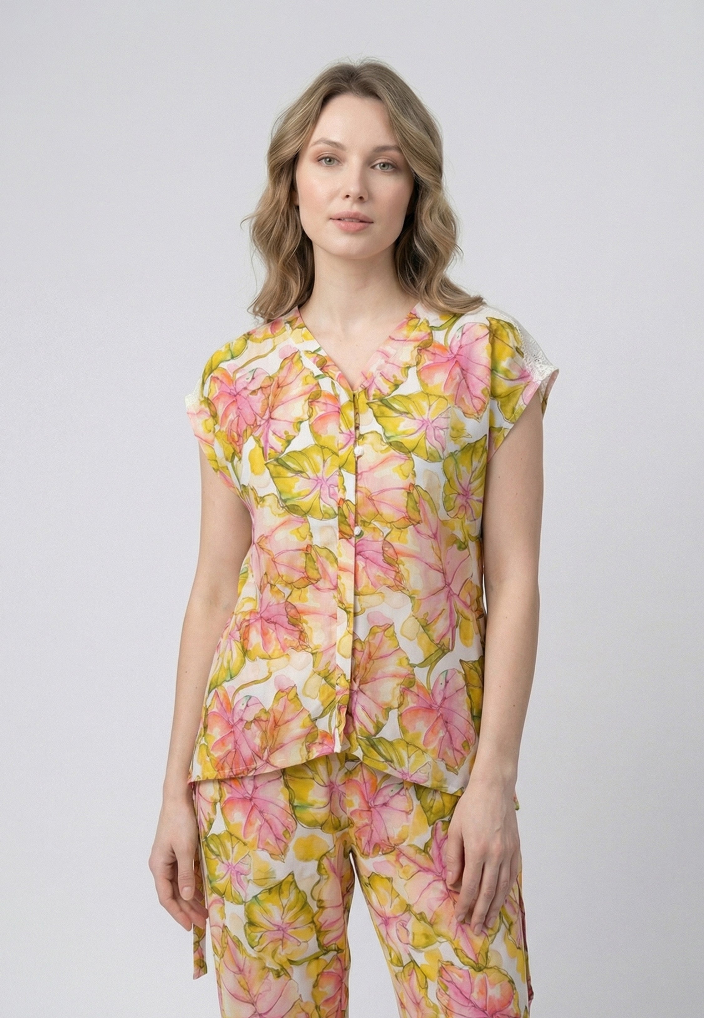 Pyjama Femme Fleuri Ceinturé