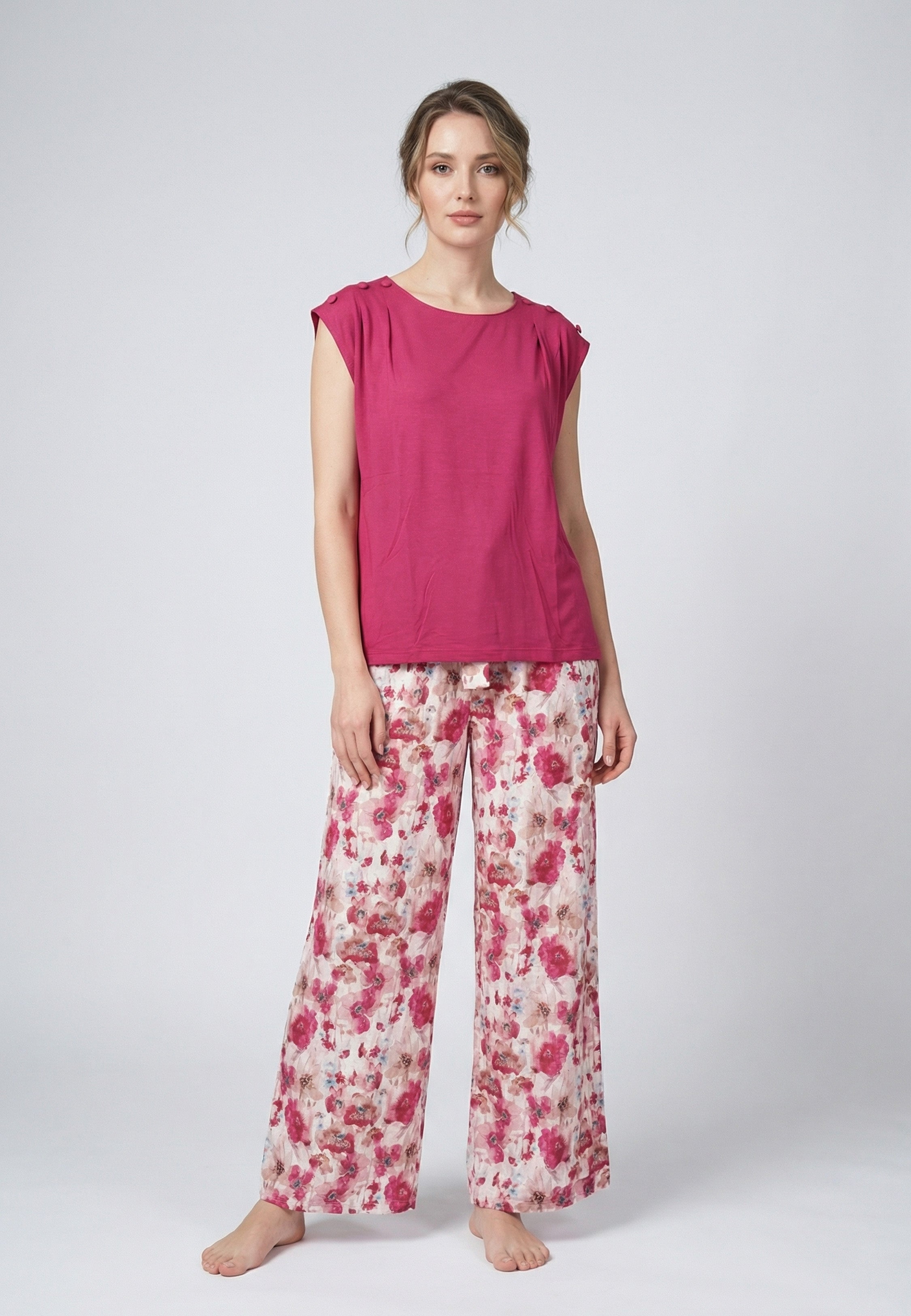 Ensemble Pyjama Femme Imprimé Floral Moderne