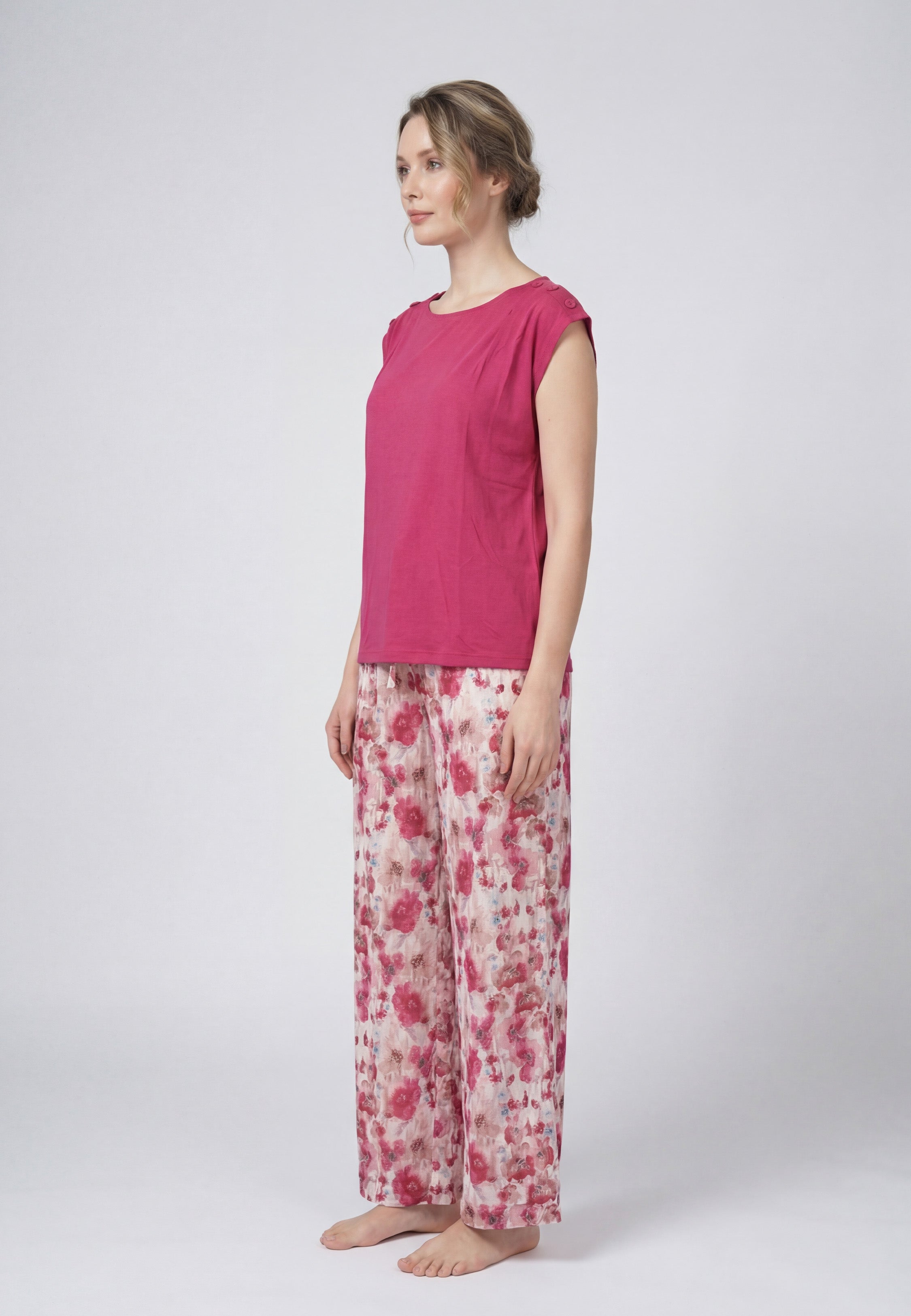 Ensemble Pyjama Femme Imprimé Floral Moderne