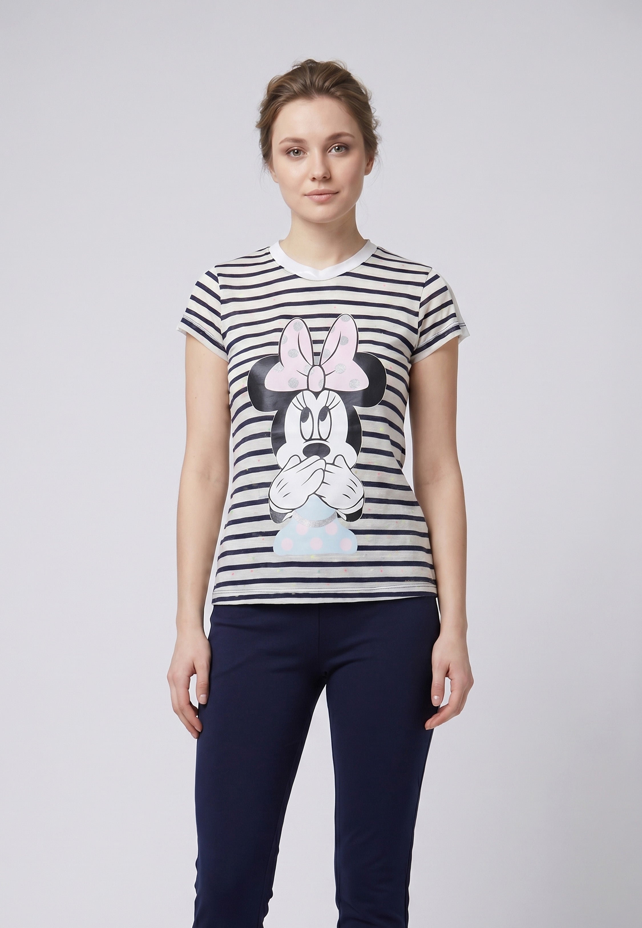 Pyjama Minnie Mouse Surprise Rayé Marine