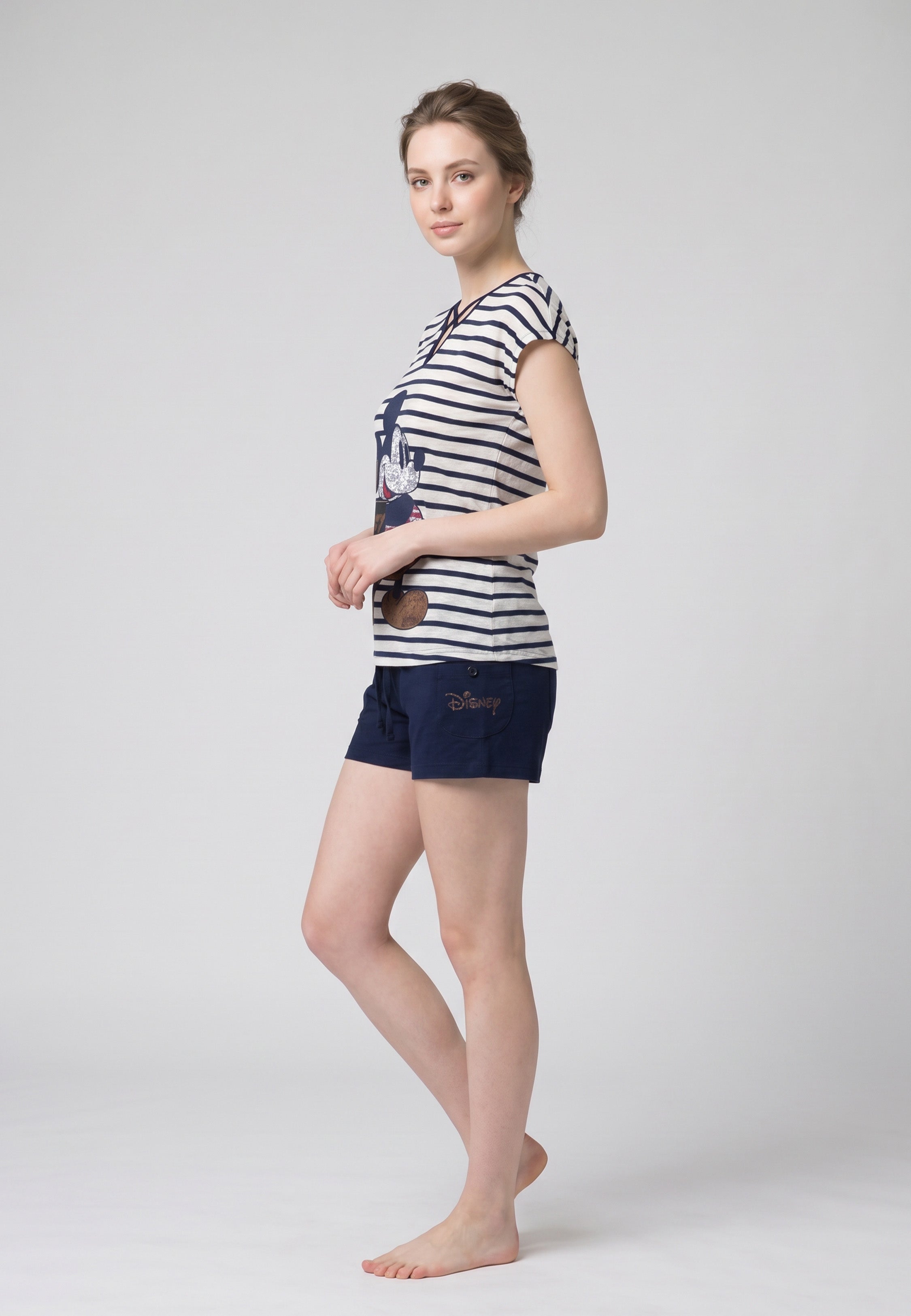Pyjama Mickey Walt Disney World Rayé Marine