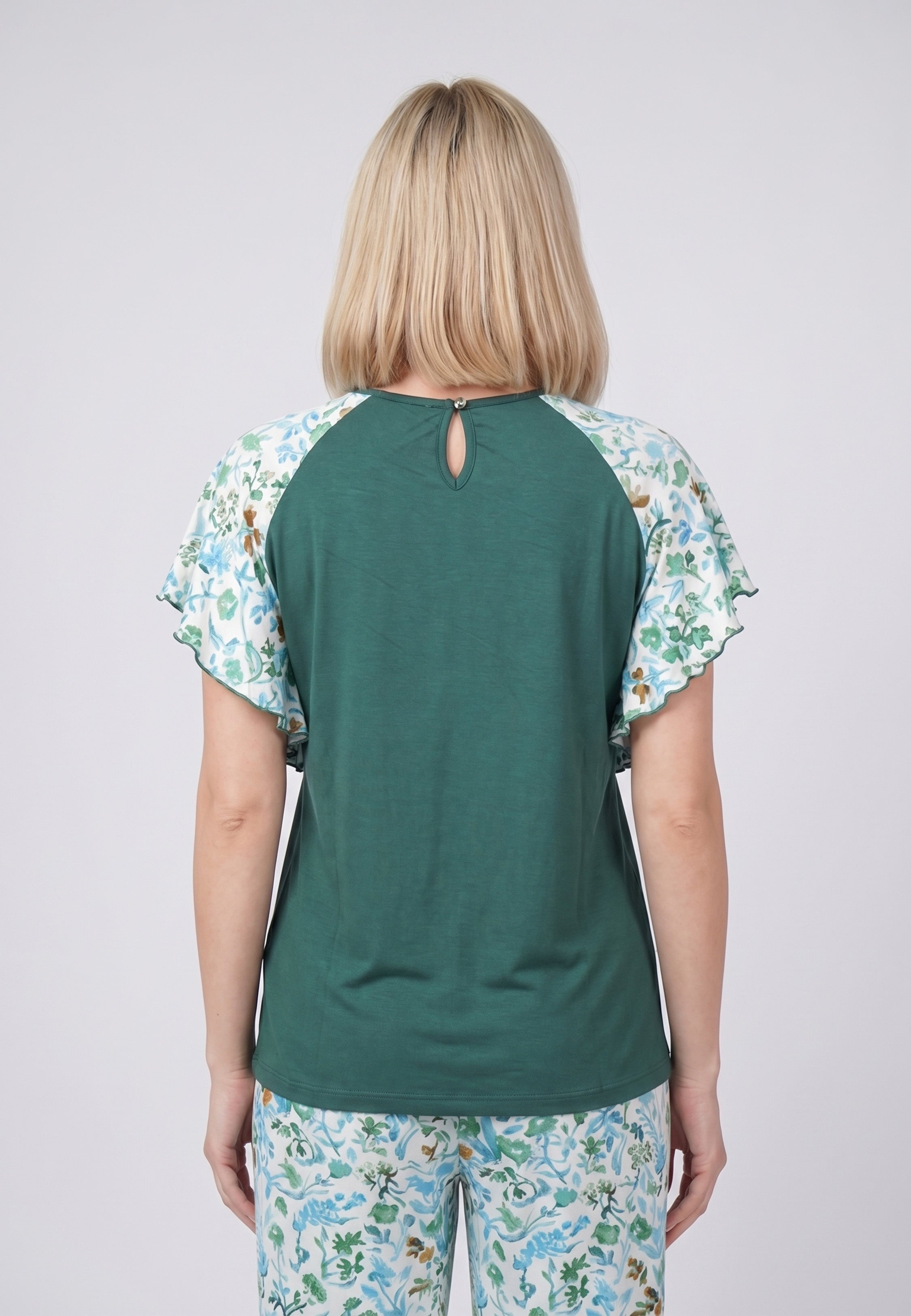 Ensemble Pyjama Femme Manches Volantées Pantalon Long