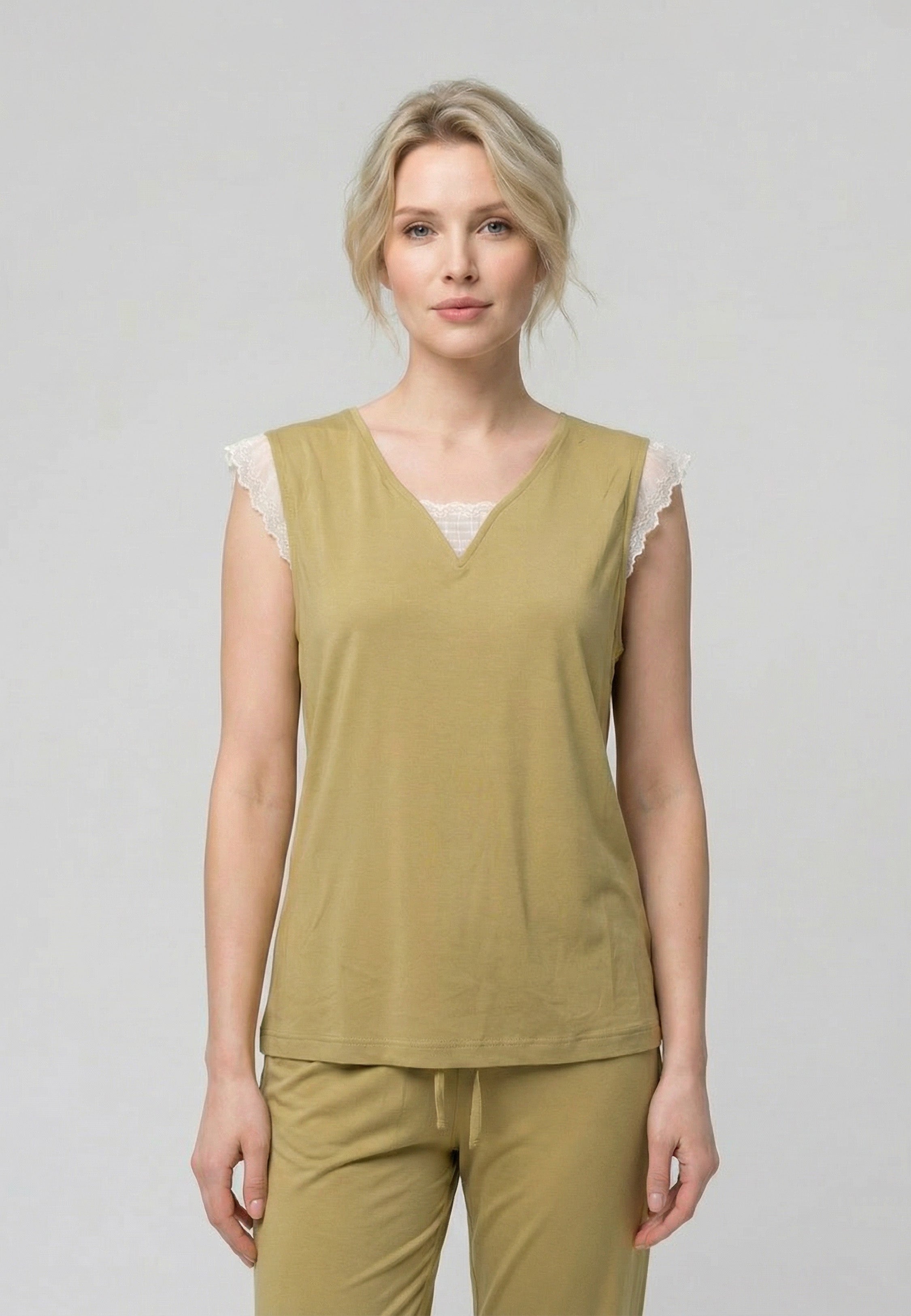 Pyjama Uni Détails Dentelle & Pantalon