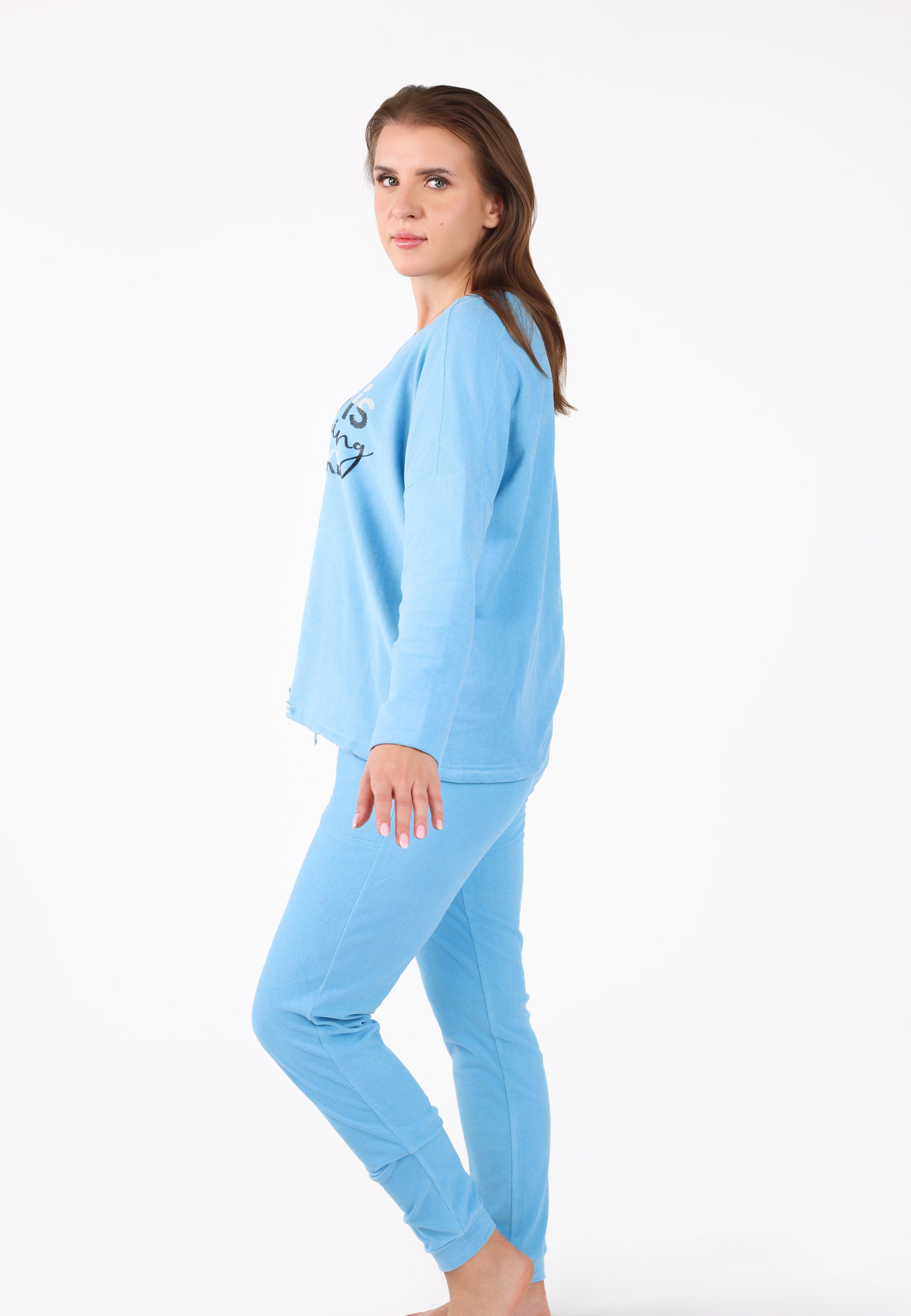 Pyjama Bleu Ciel 2 Pièces Imprimé