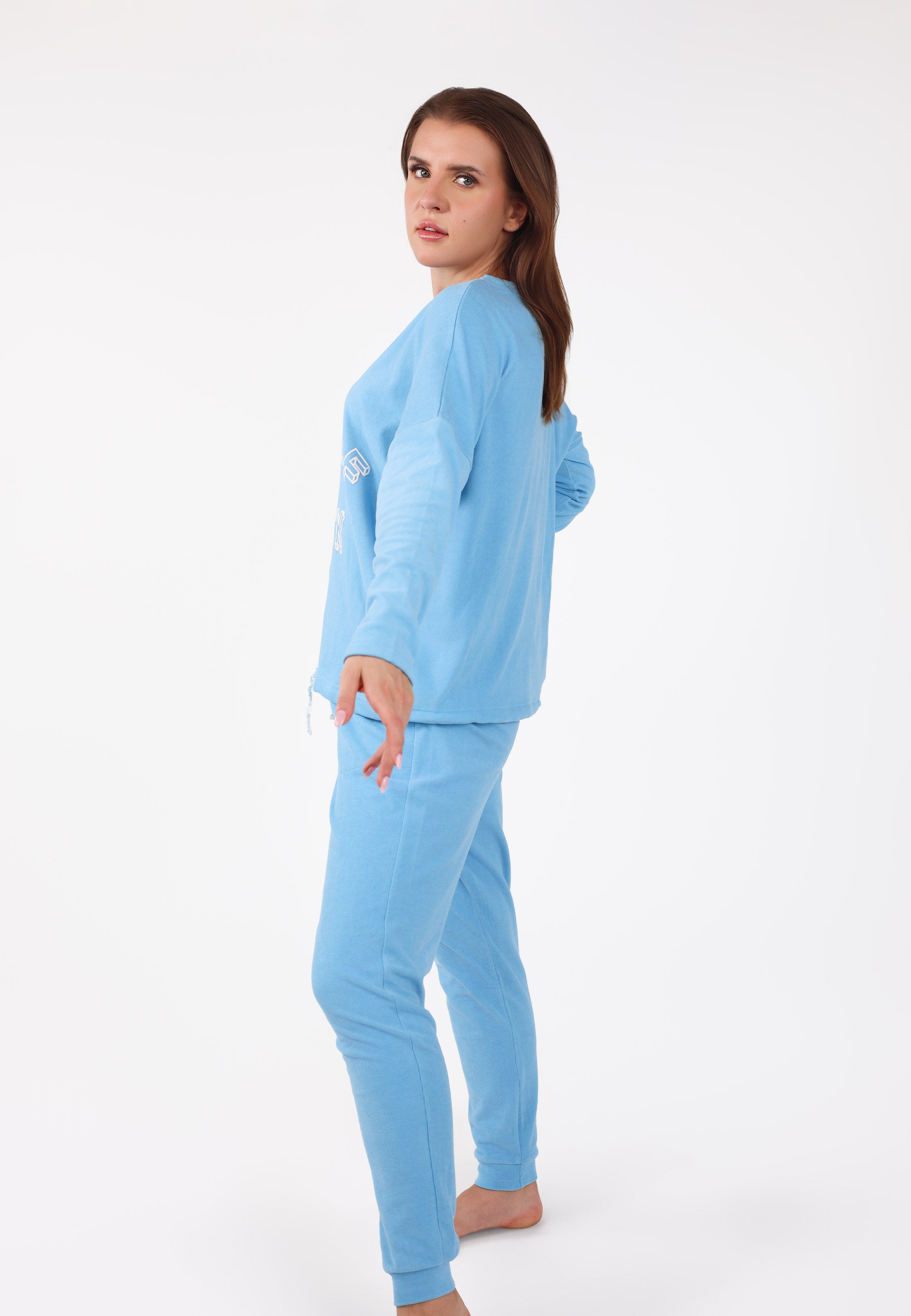 Pyjama Bleu Ciel 2 Pièces Imprimé