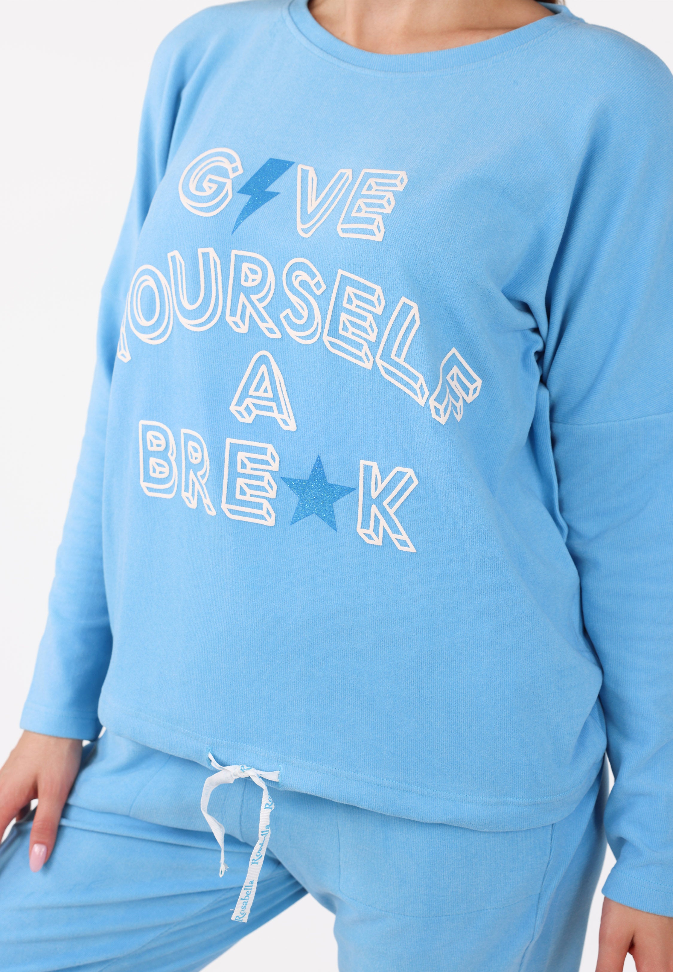 Pyjama Bleu Ciel 2 Pièces Imprimé