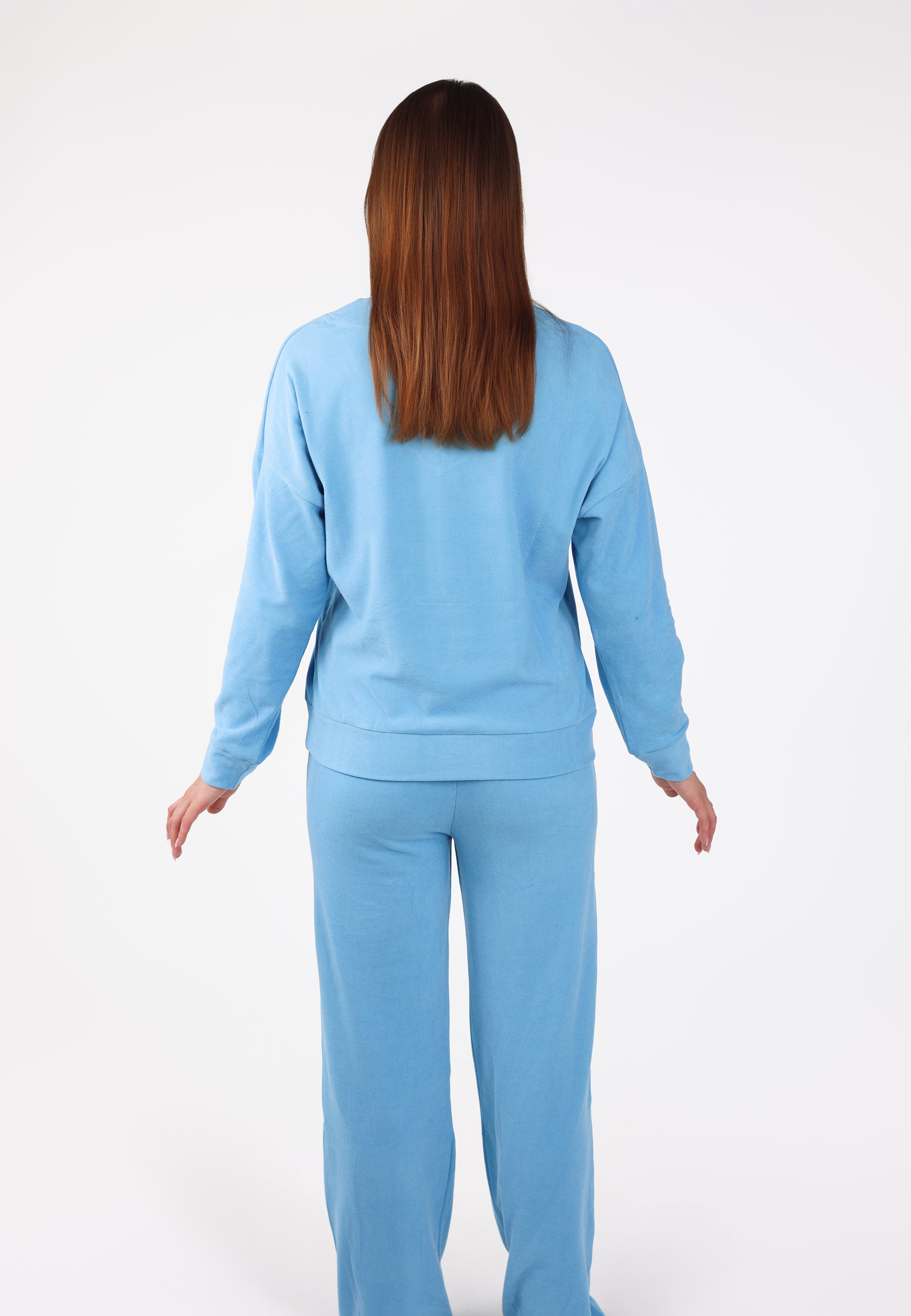 Pyjama Bleu Ciel 2 Pièces Col V
