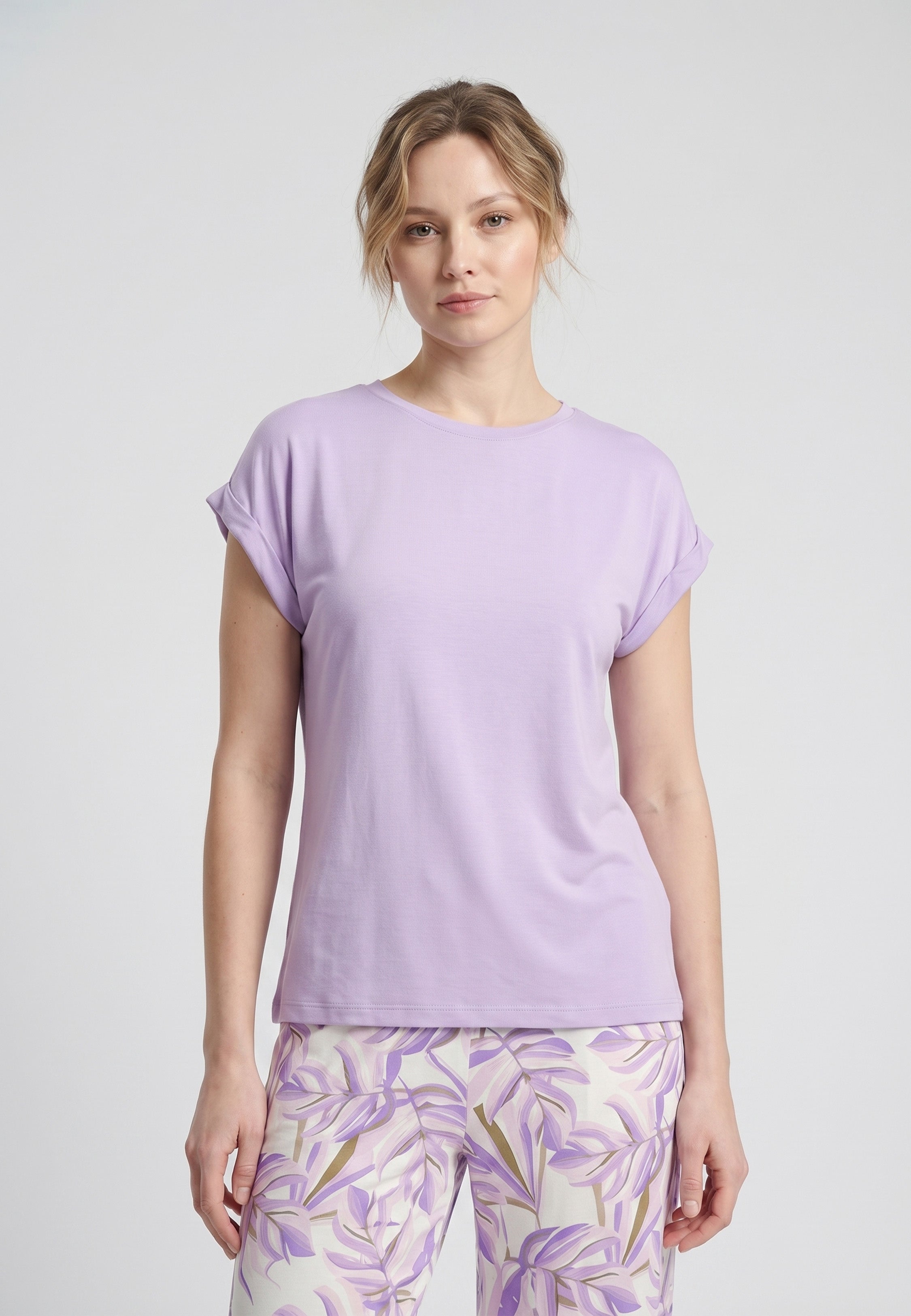 Pyjama T-Shirt Uni & Pantalon Tropical