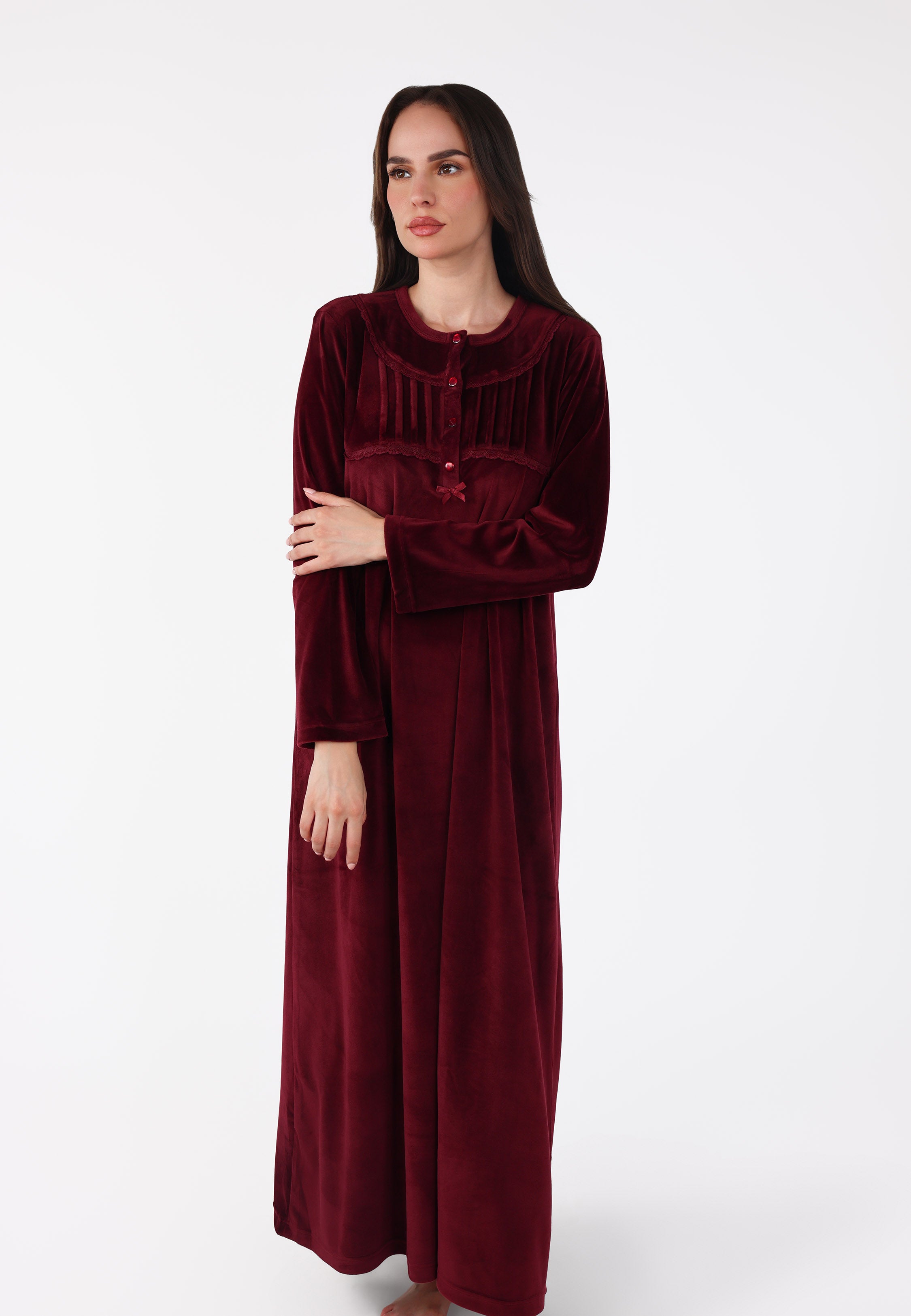 Robe de nuit longue en velours doux