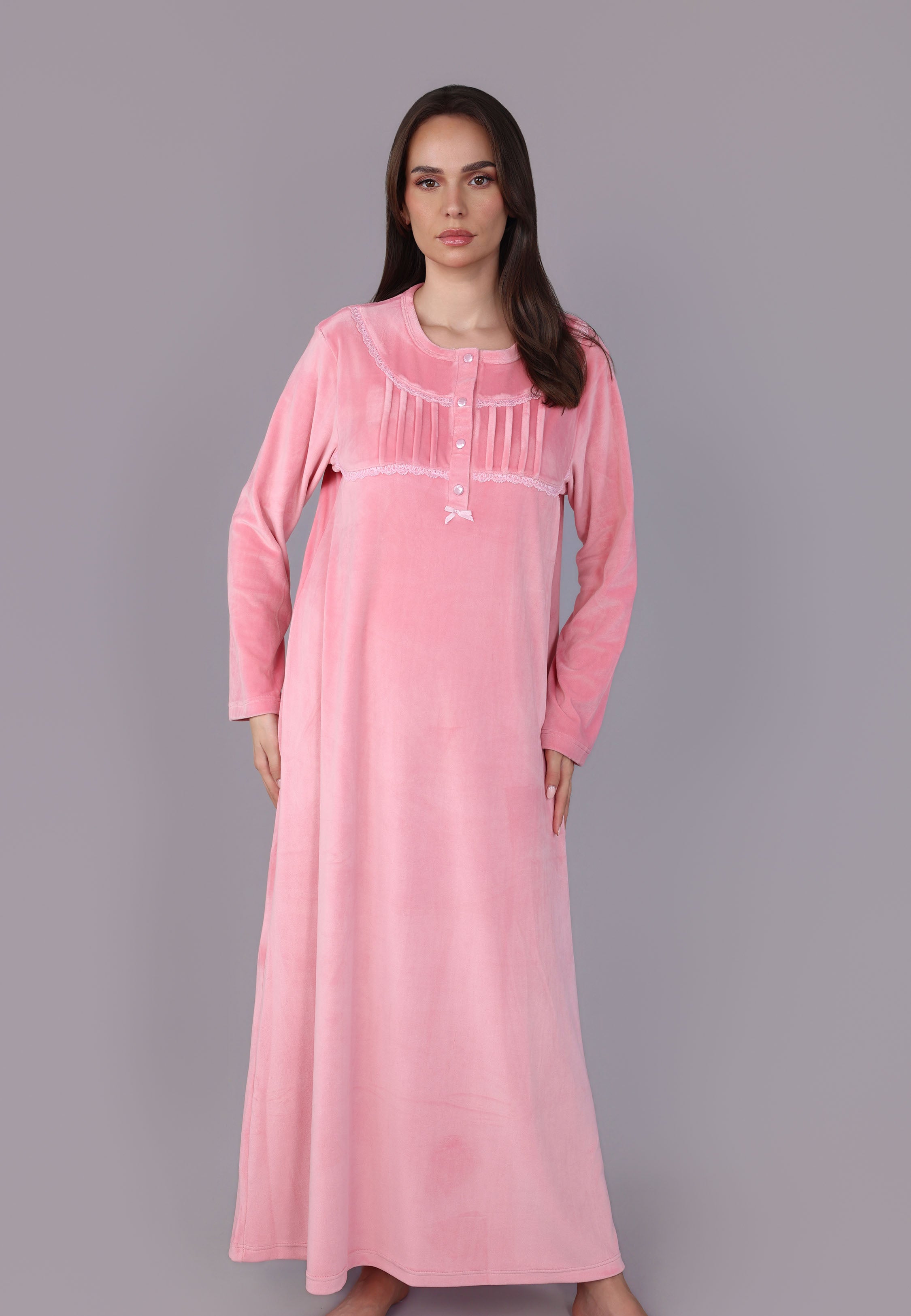 Robe de nuit longue en velours doux