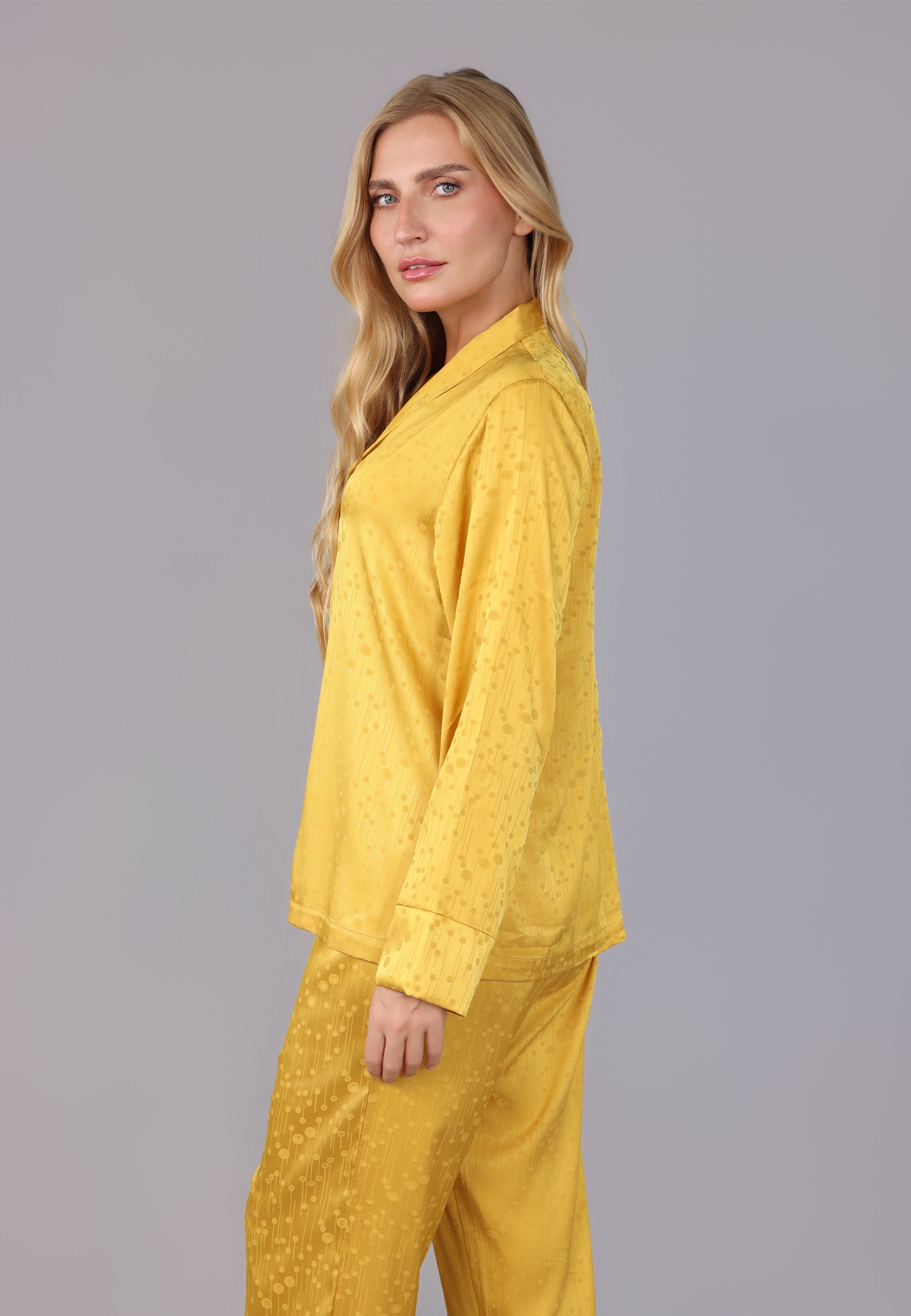 Pyjama Femme Satin Jaune