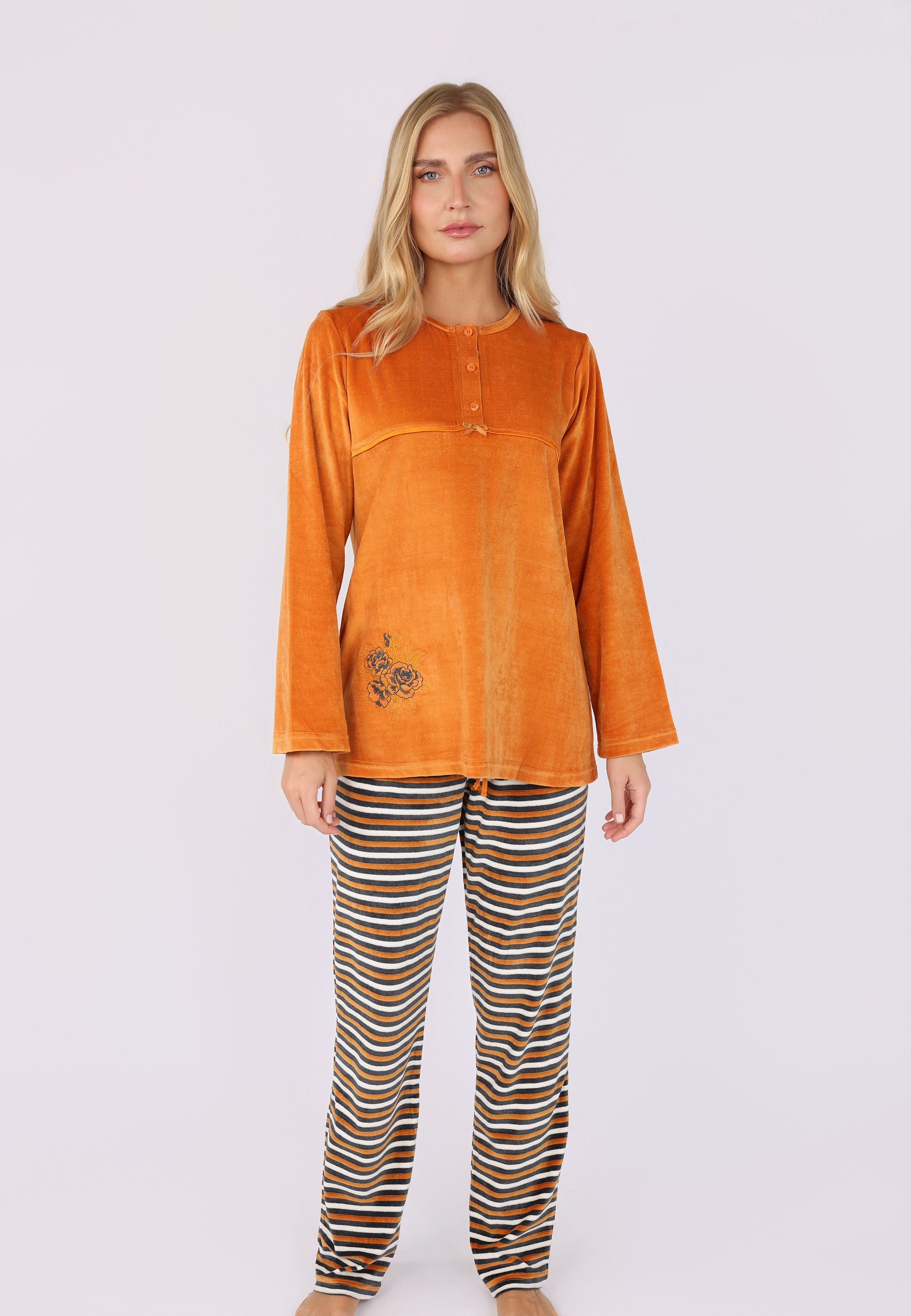 Pyjama Caramel à col boutonné | Collection La Douceur d’Hiver