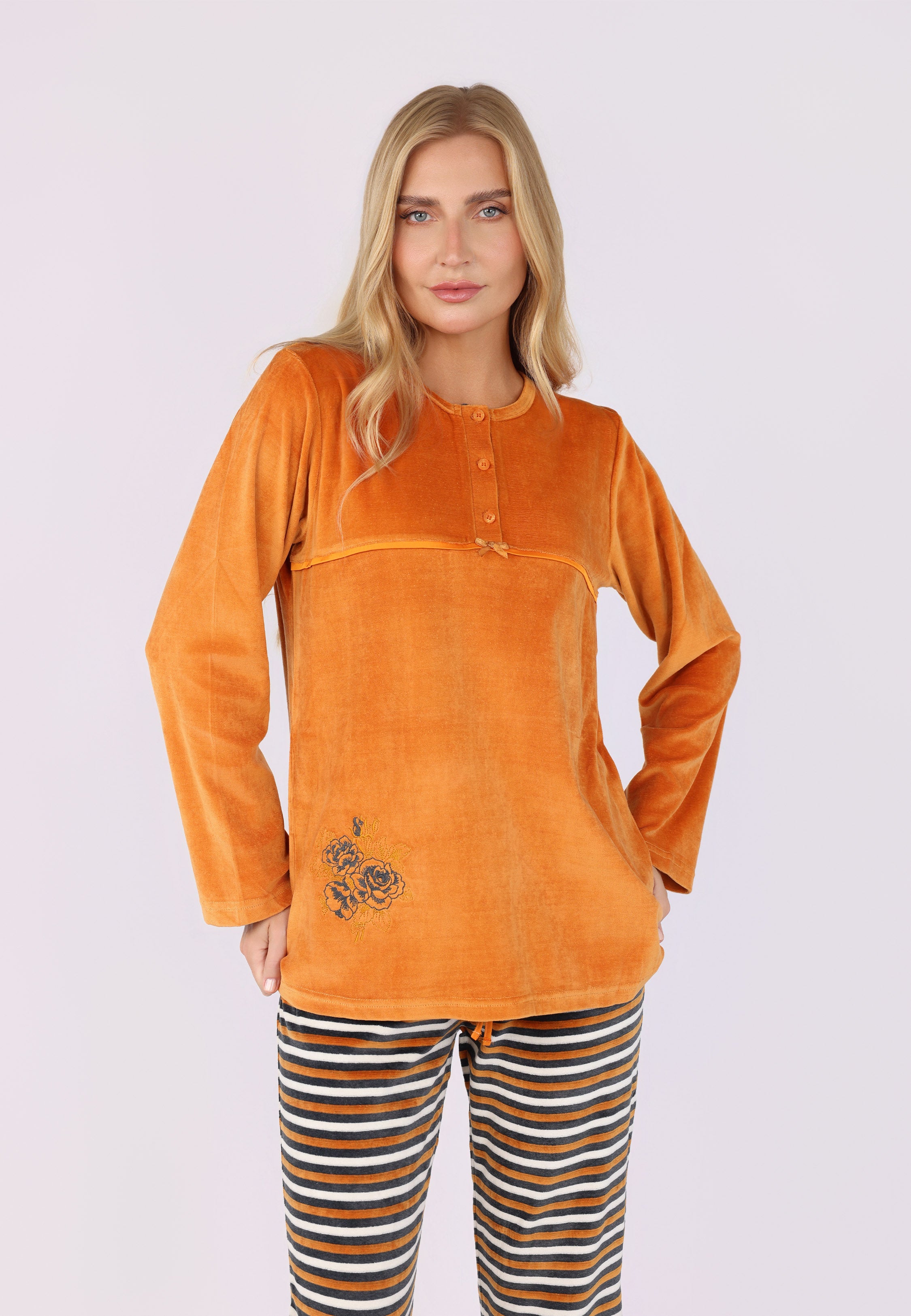 Pyjama Caramel à col boutonné | Collection La Douceur d’Hiver