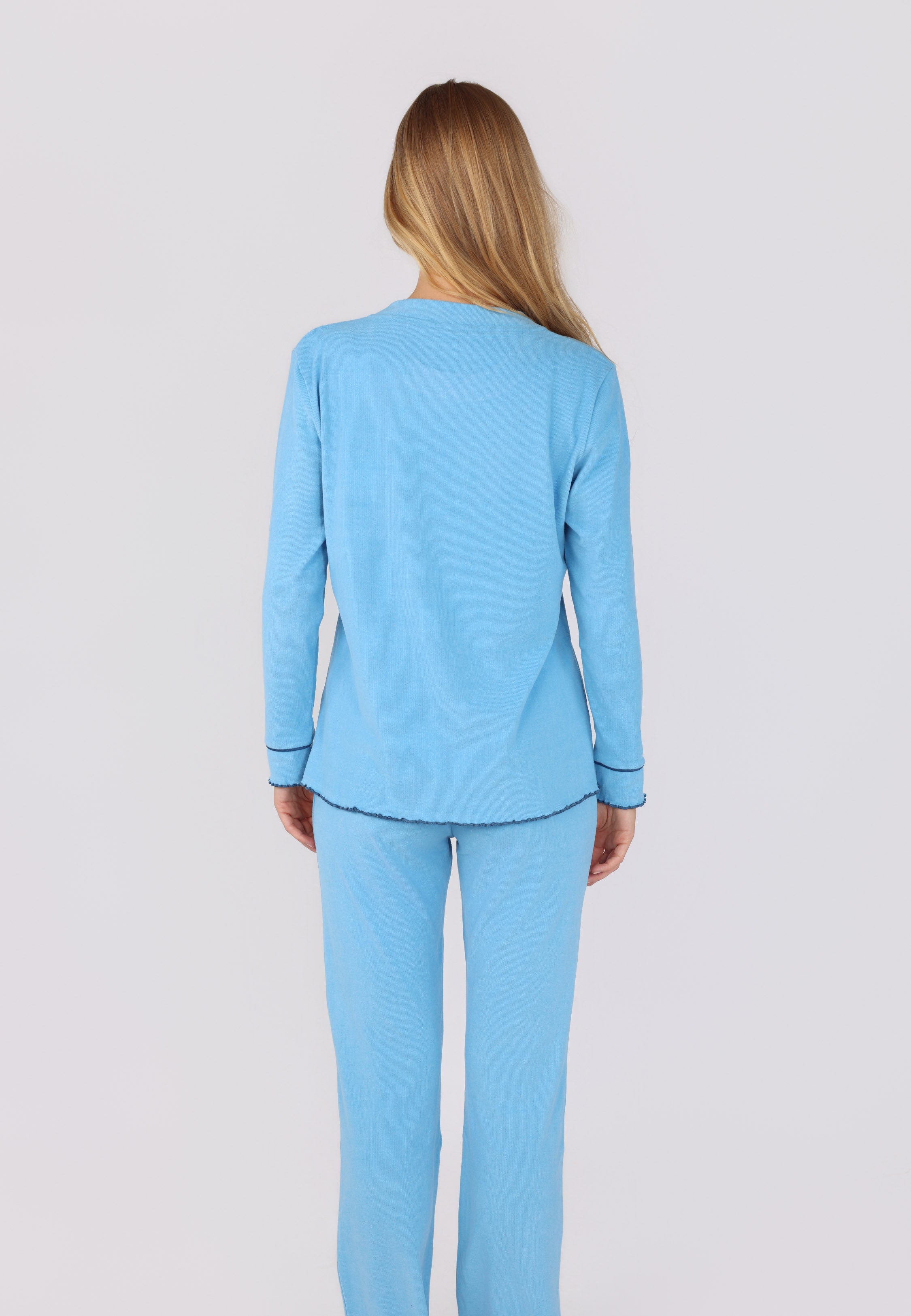 Pyjama Bleu Ciel 2 Pièces Détail Poche