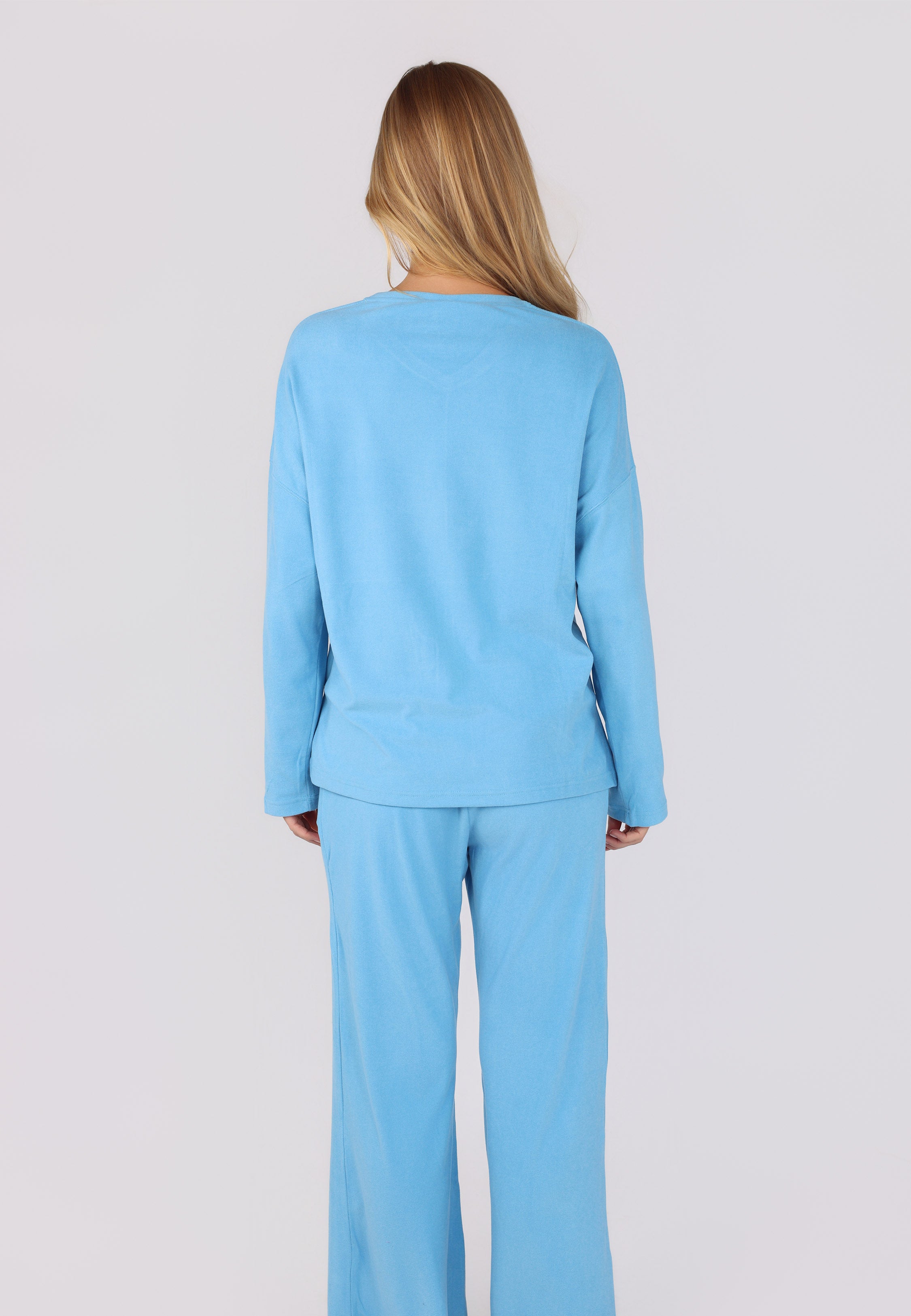 Pyjama Bleu Ciel 2 Pièces Coupe Large