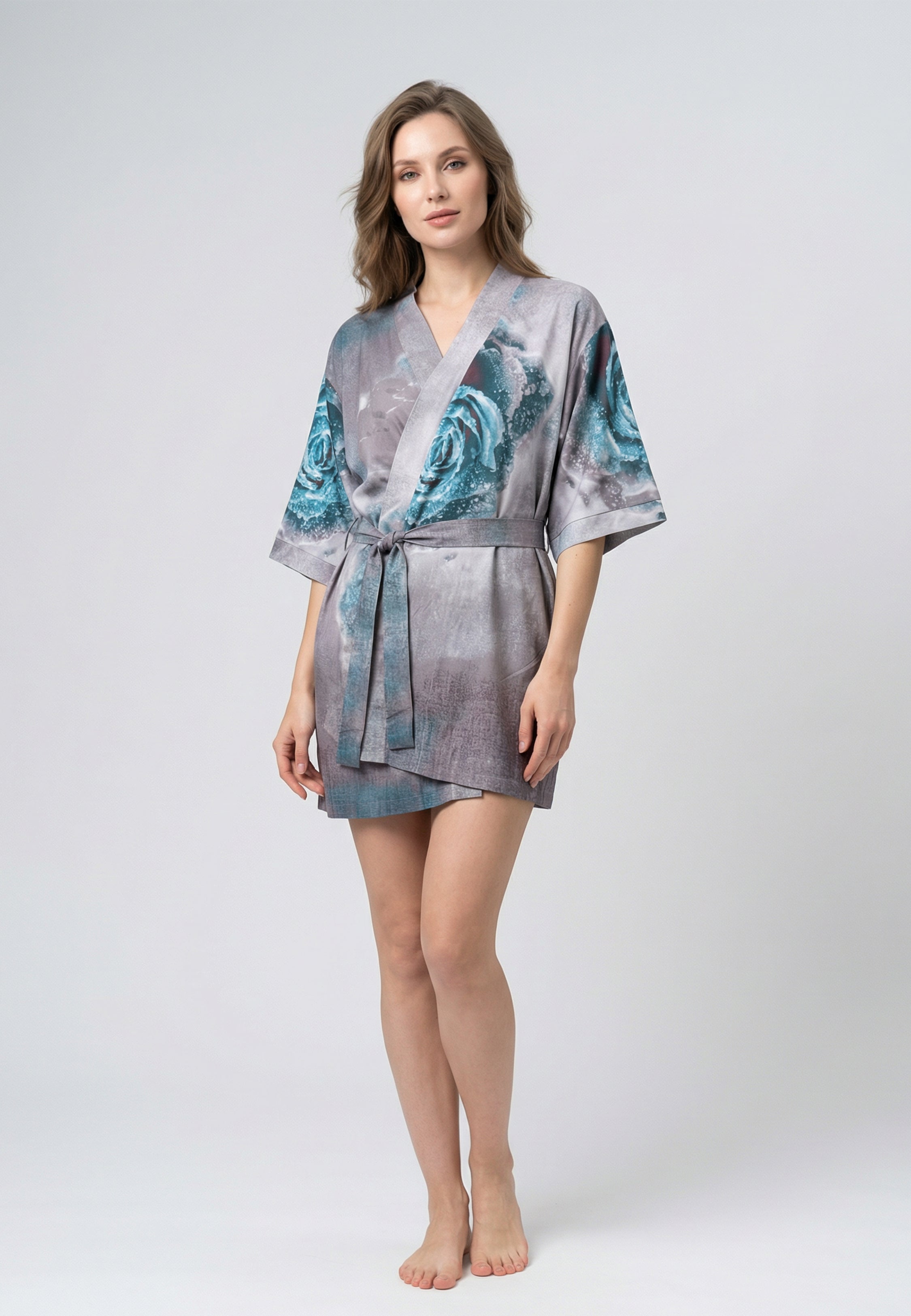 Kimono Femme Court Imprimé Artistique