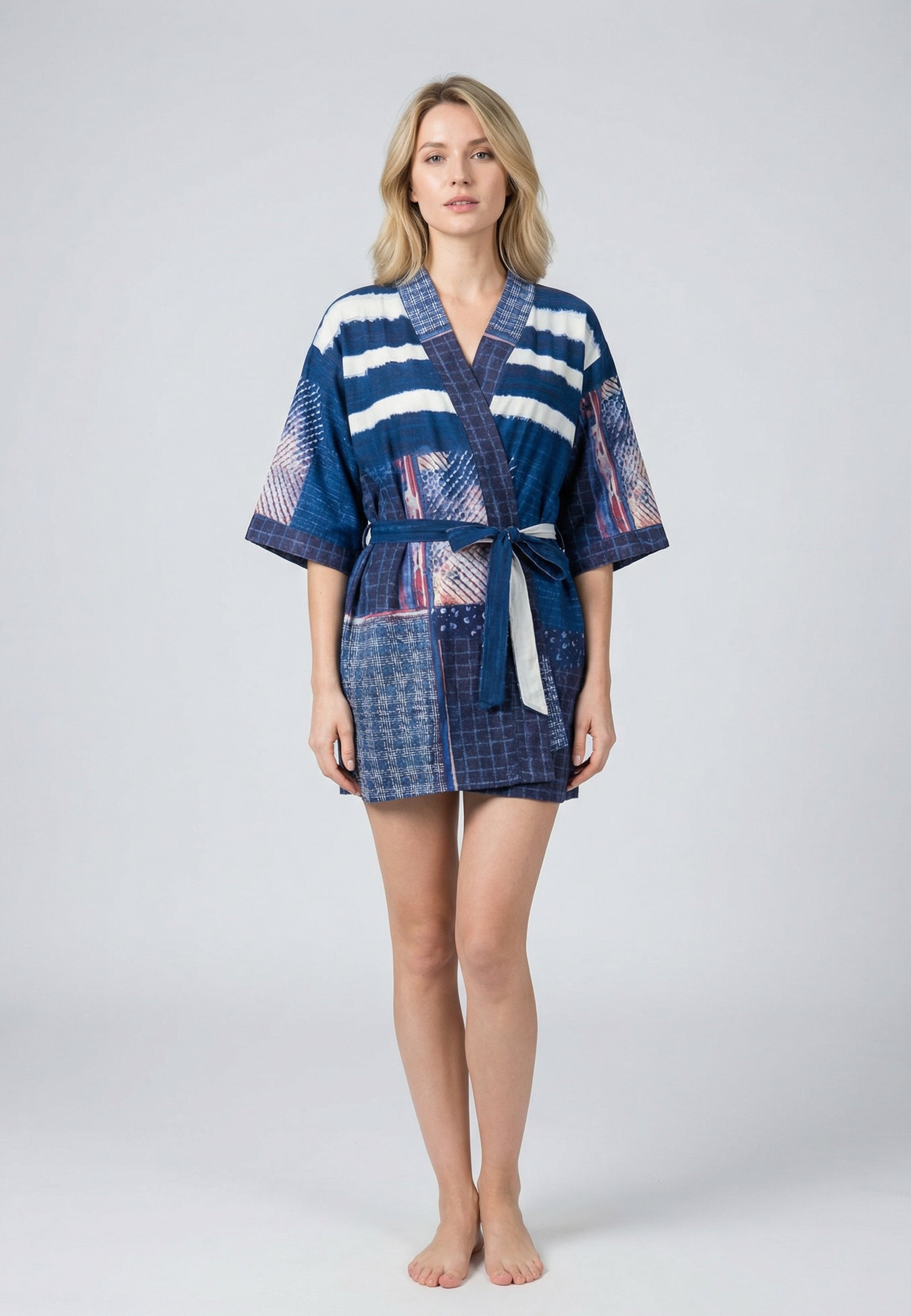 Kimono Femme Court Imprimé Artistique