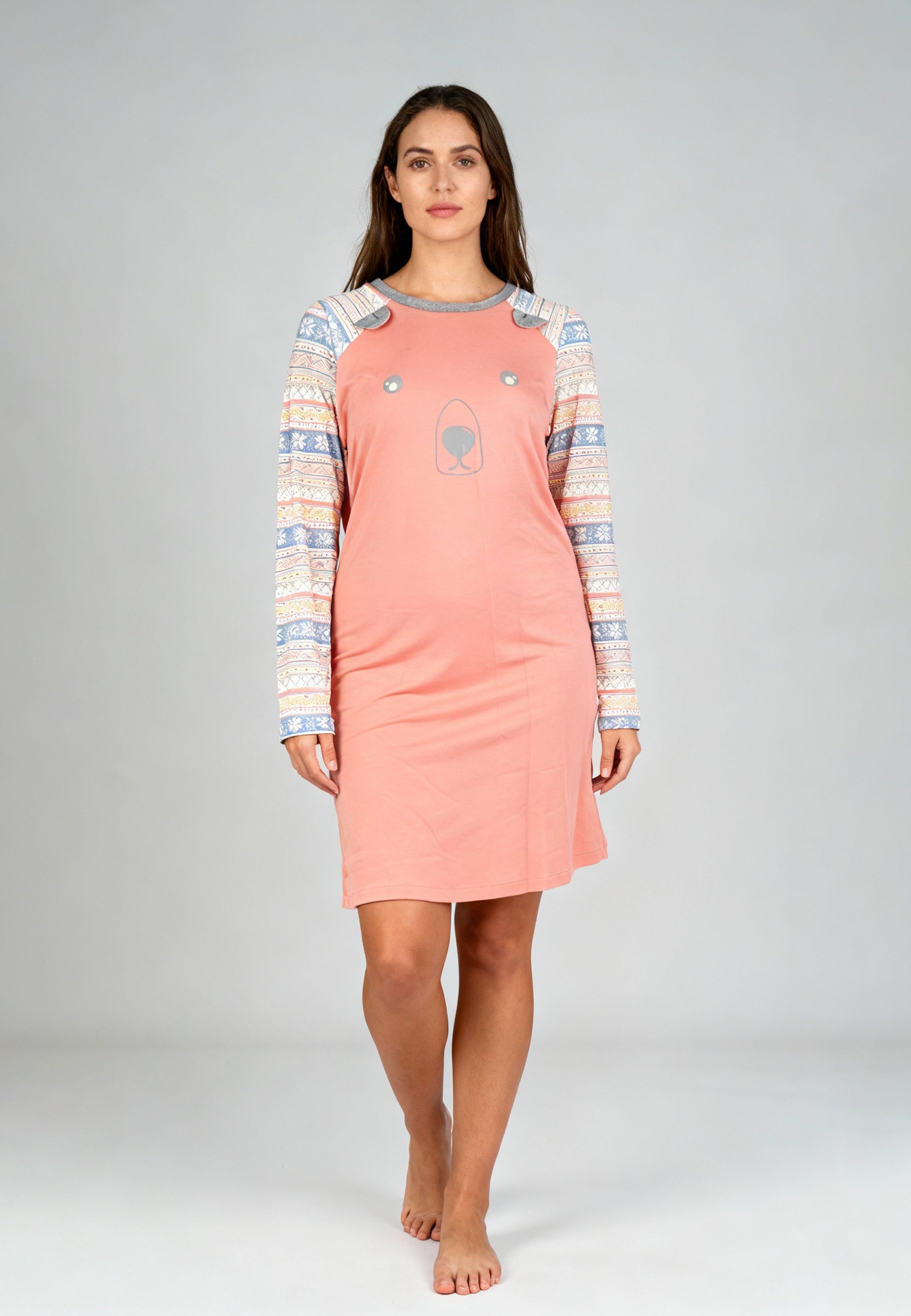 Pyjama Robe Rose Imprimée