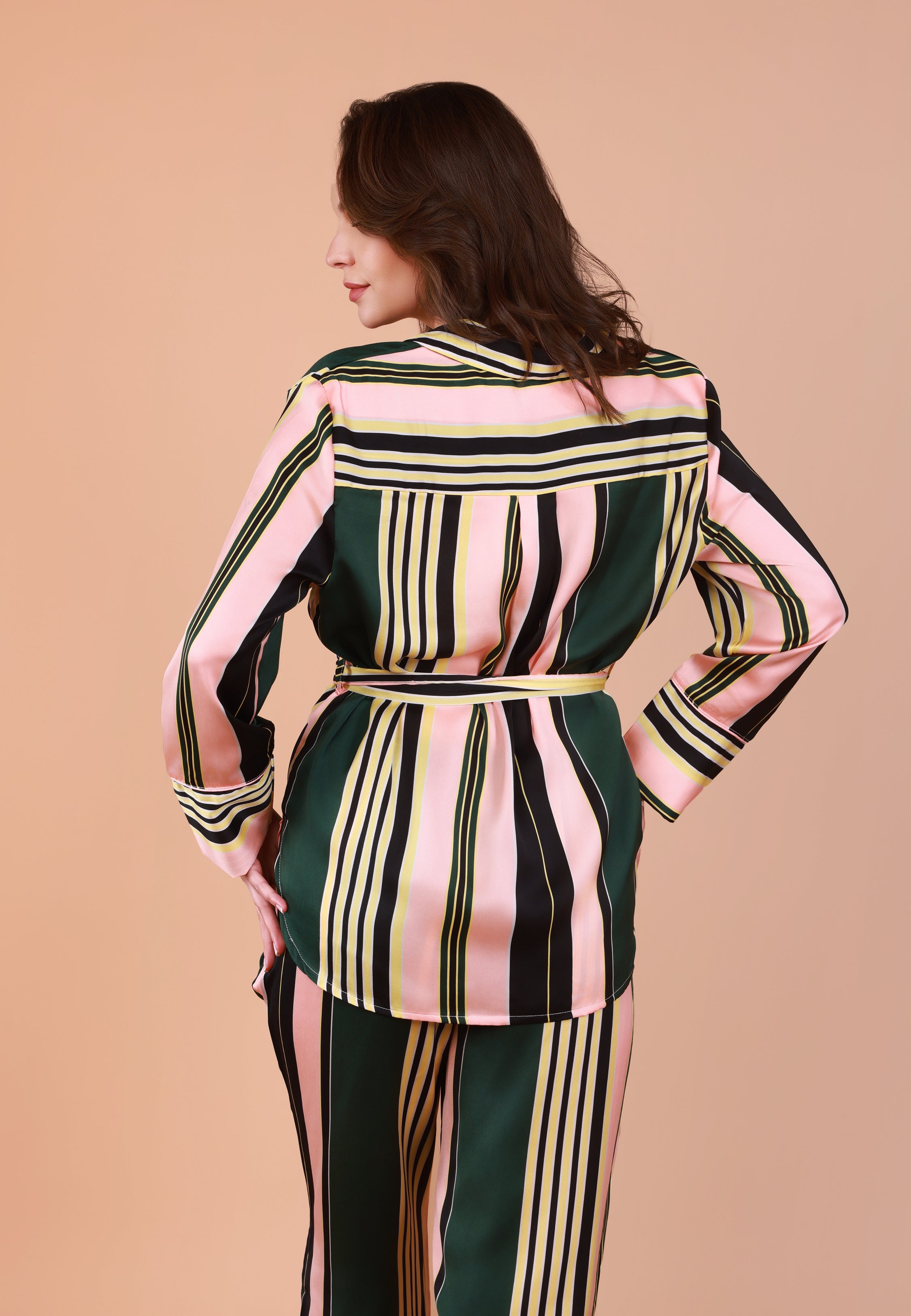 Pyjama Satin Rayé | Collection GÉOMÉTRIQUE